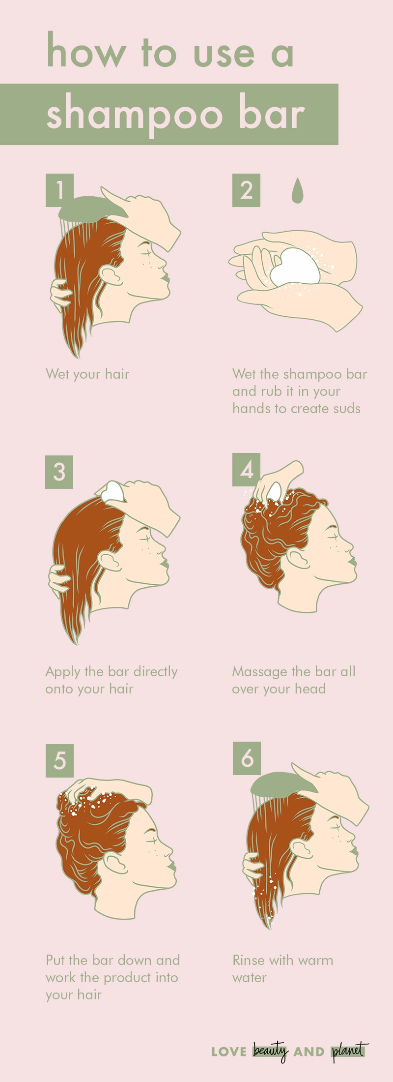 how to use a shampoo bar infographic
