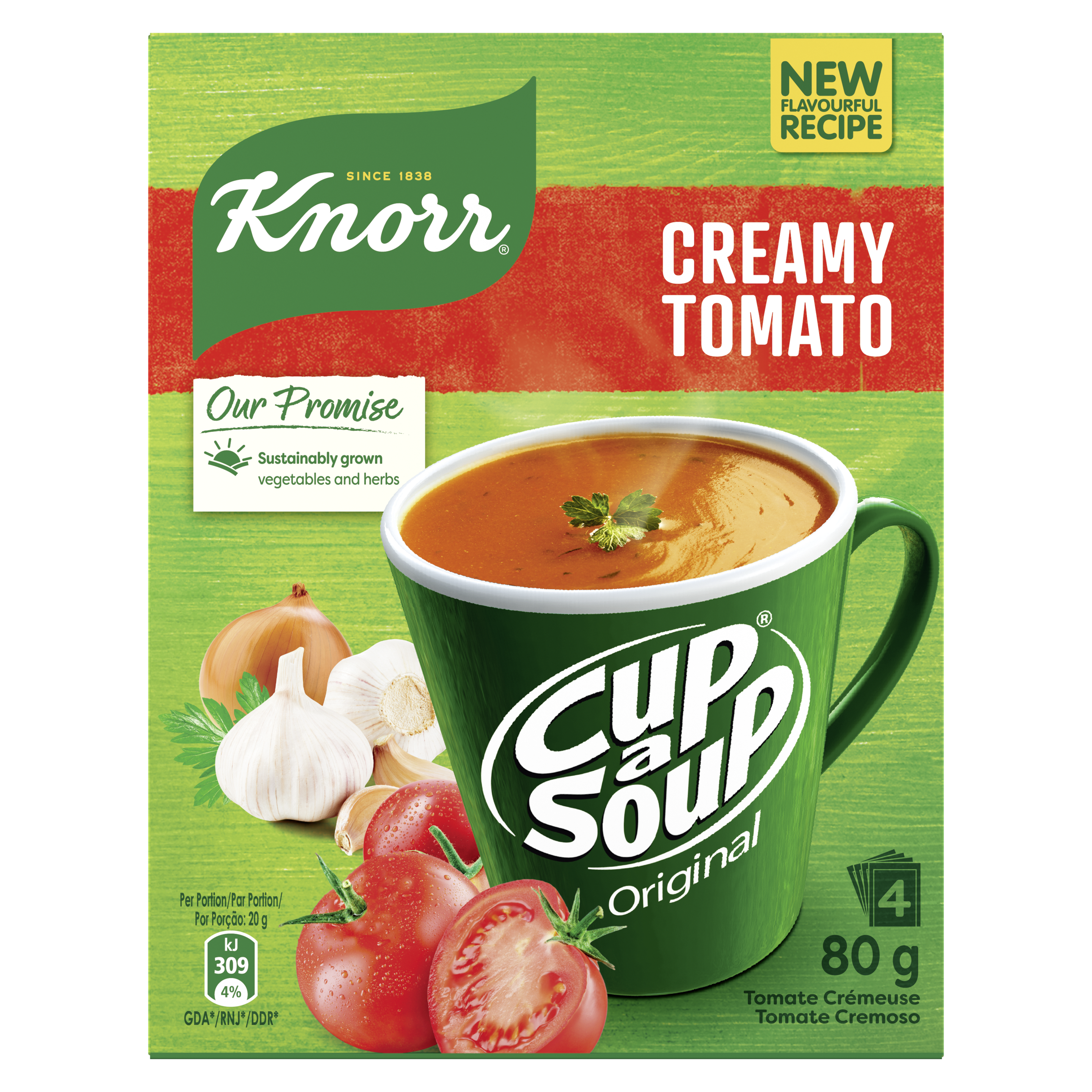 Knorr Cup-A-Soup Creamy Tomato 4x20g packshot