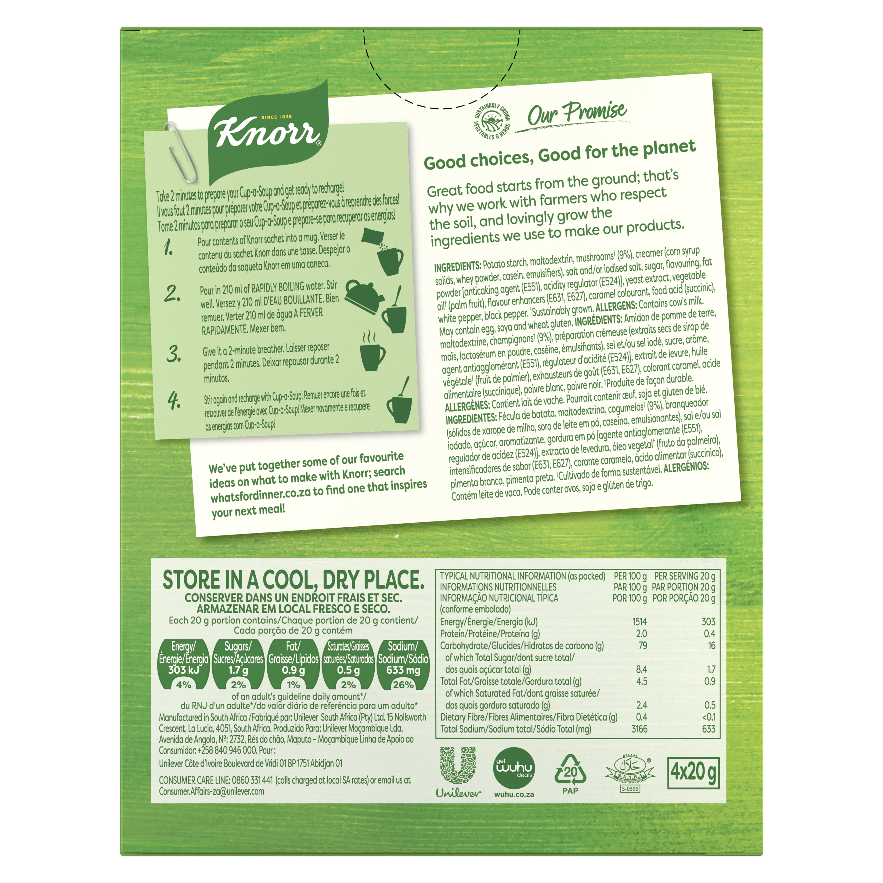 Knorr Cup-A-Soup Creamy Mushroom