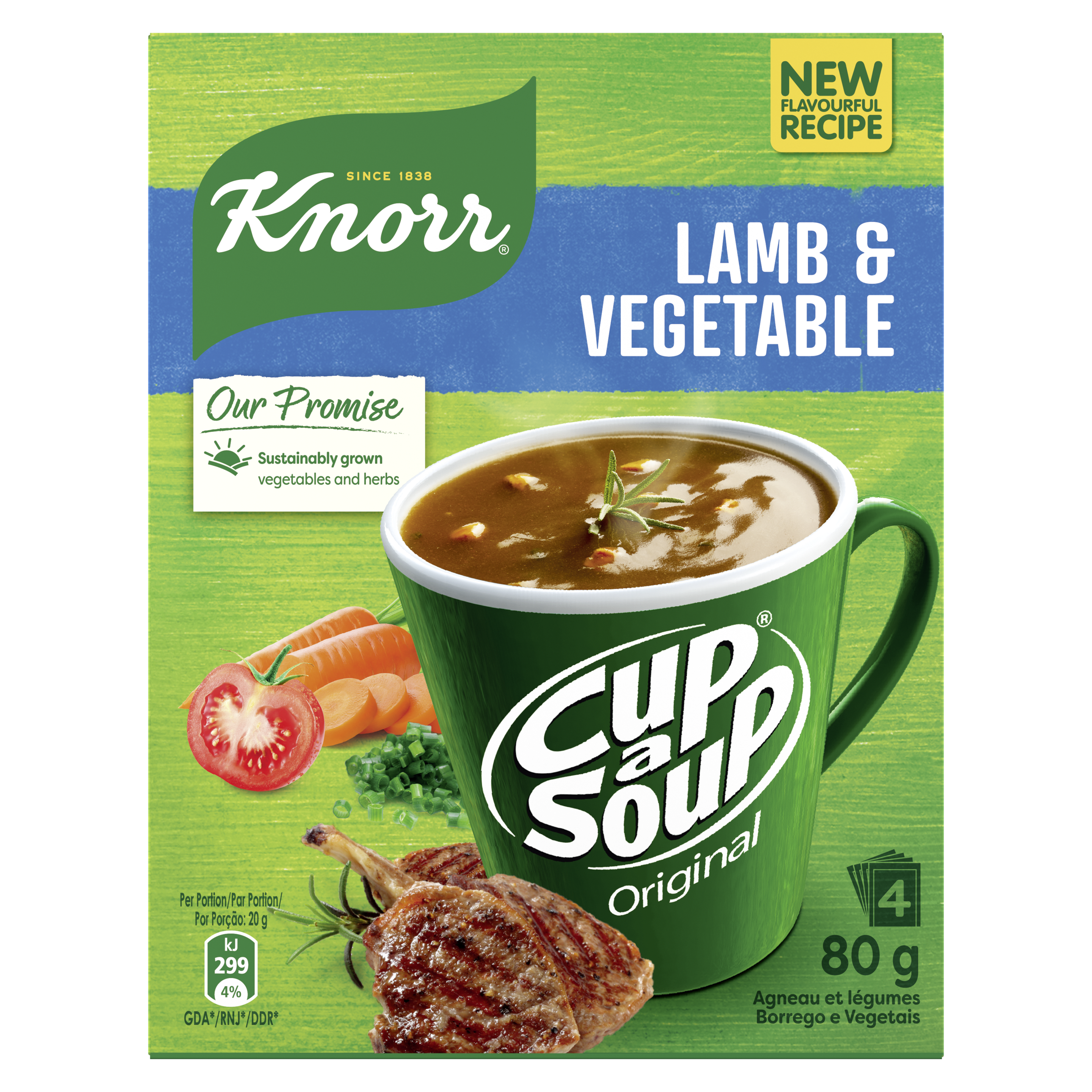 Knorr Cup-A-Soup Lamb and Vegetable Instant Soup  4x20g packshot