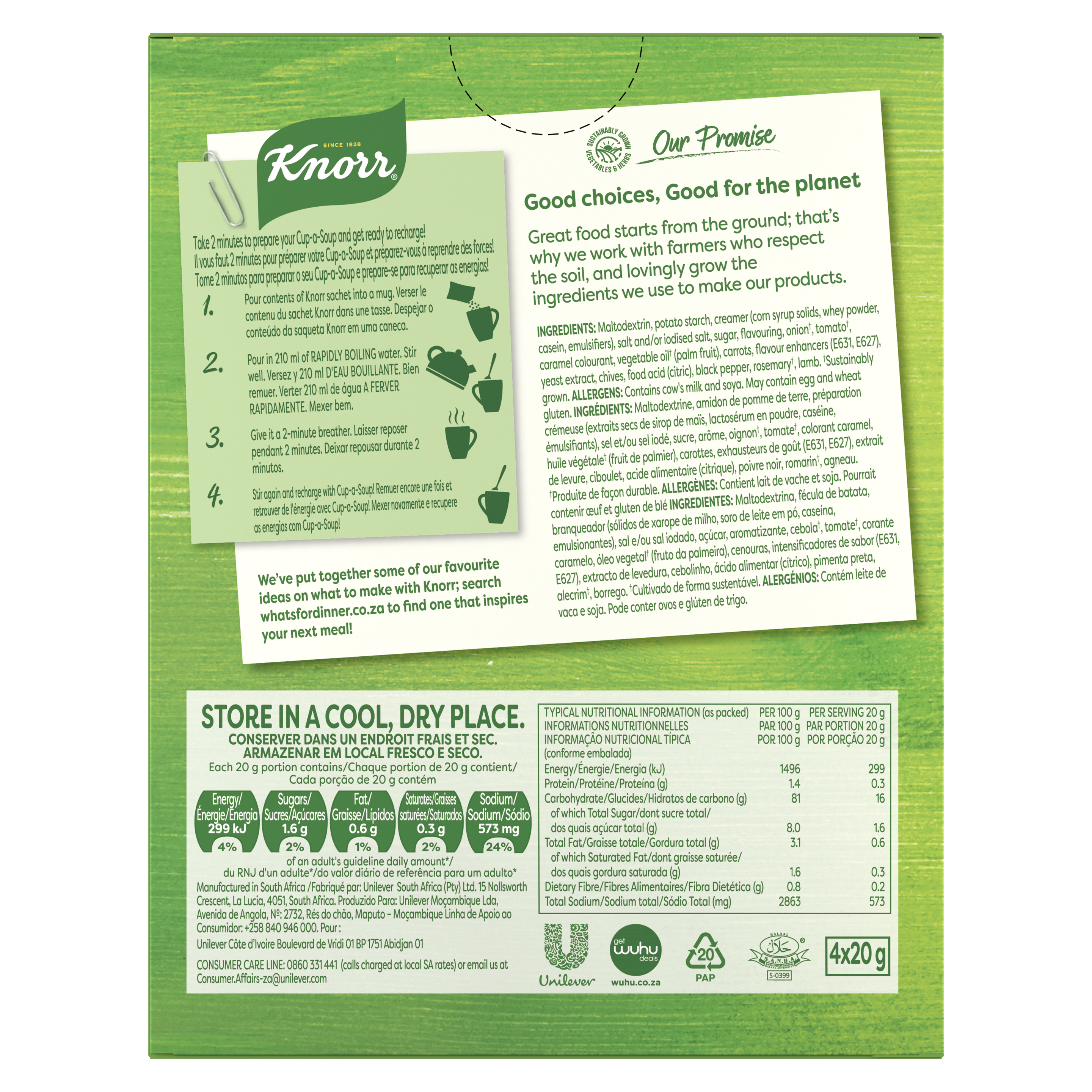 Knorr Cup-A-Soup Lamb and Vegetable Instant Soup