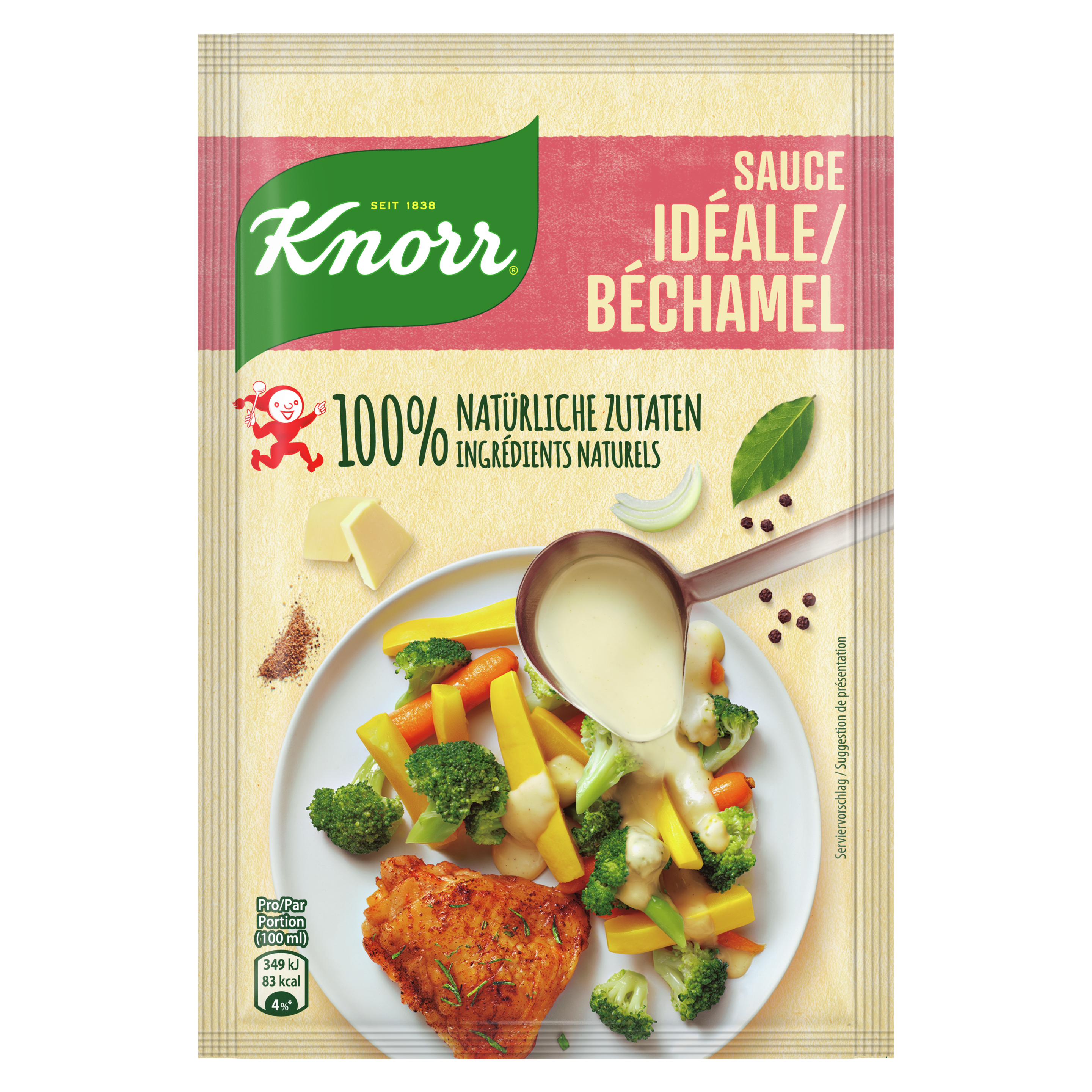 KNORR ingrédients 100% naturels Sauce idéale / béchamel sachet 5 portions