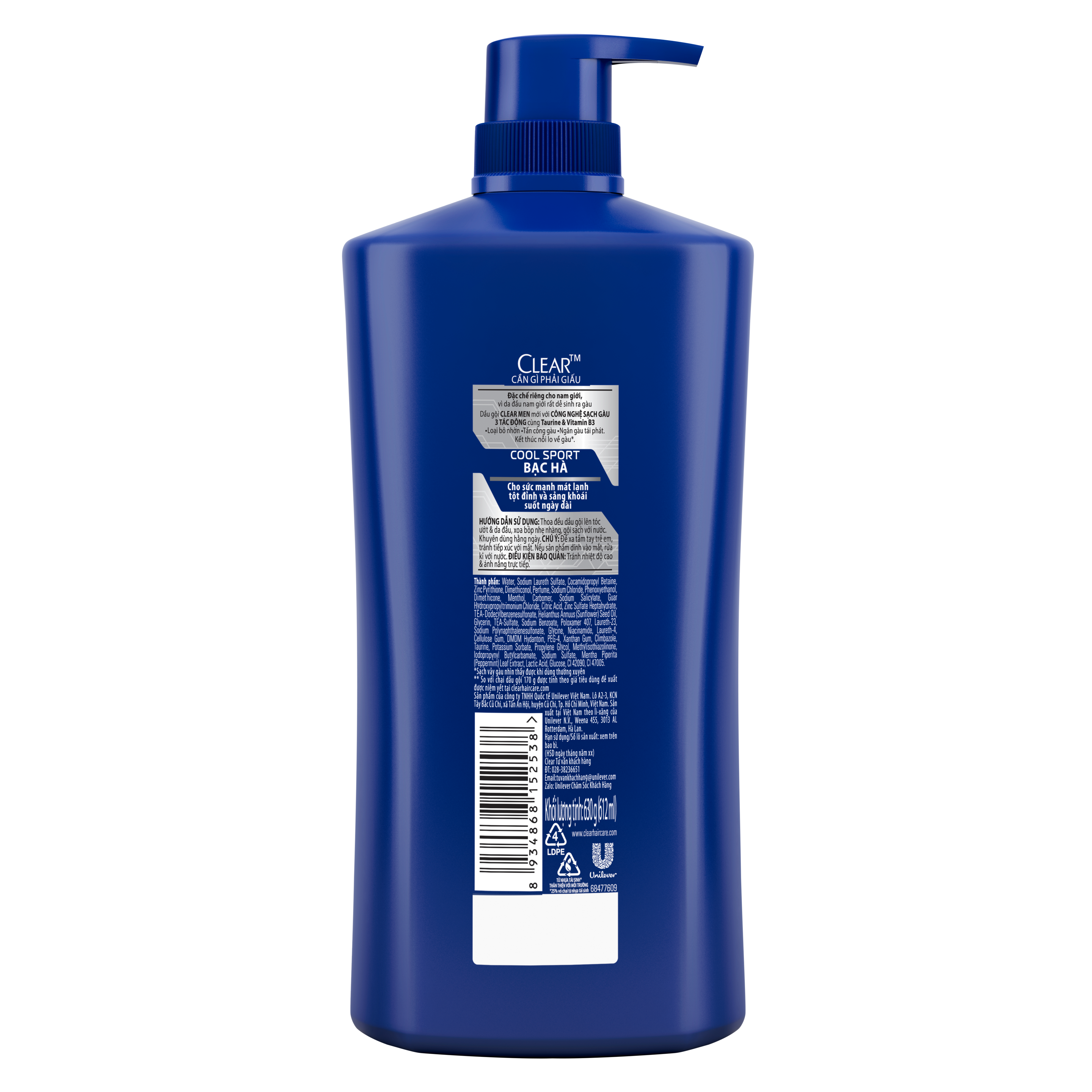 Dầu gội CLEAR Men Cool Sport Bạc Hà