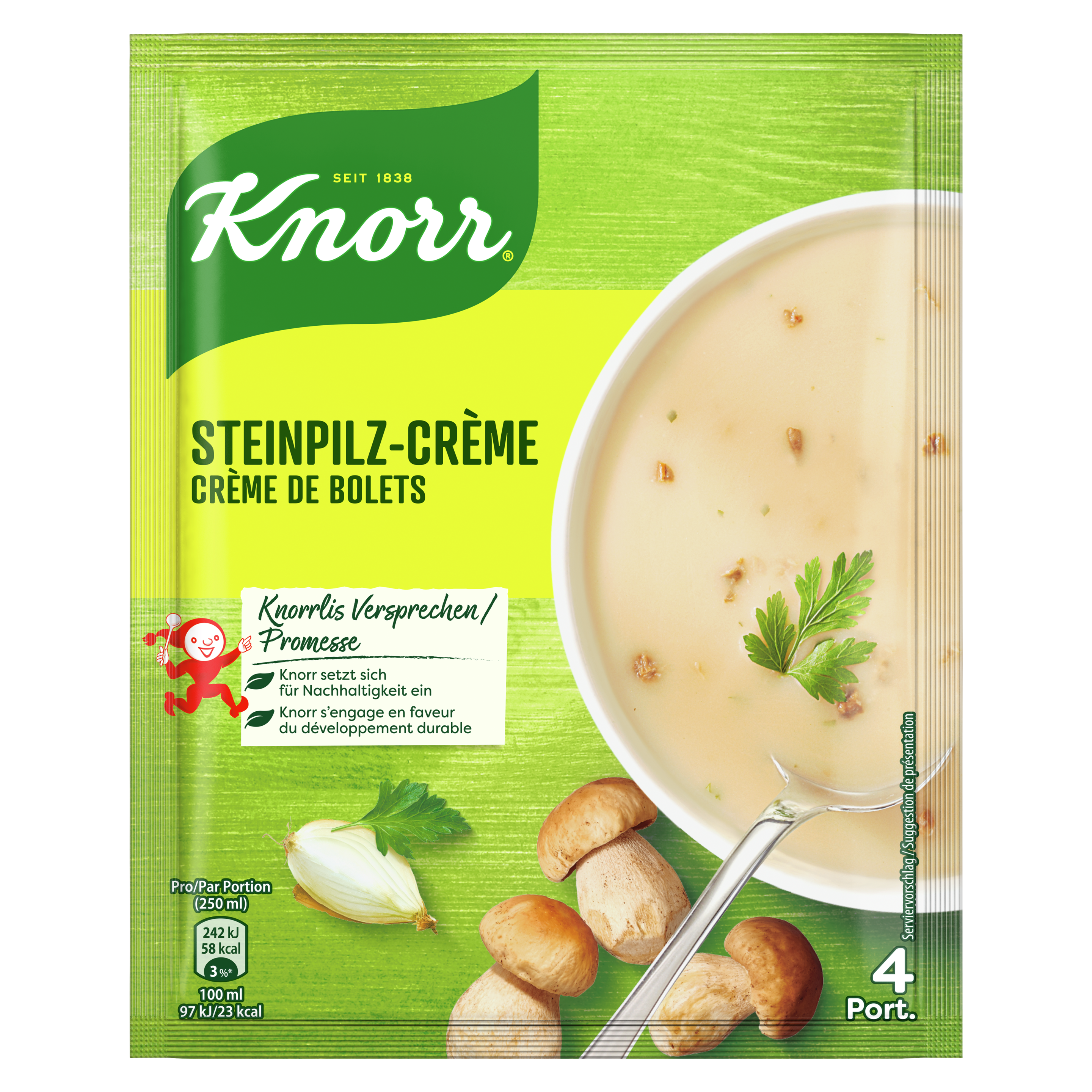 KNORR Steinpilz-Crème Suppe Beutel 4 Portionen
