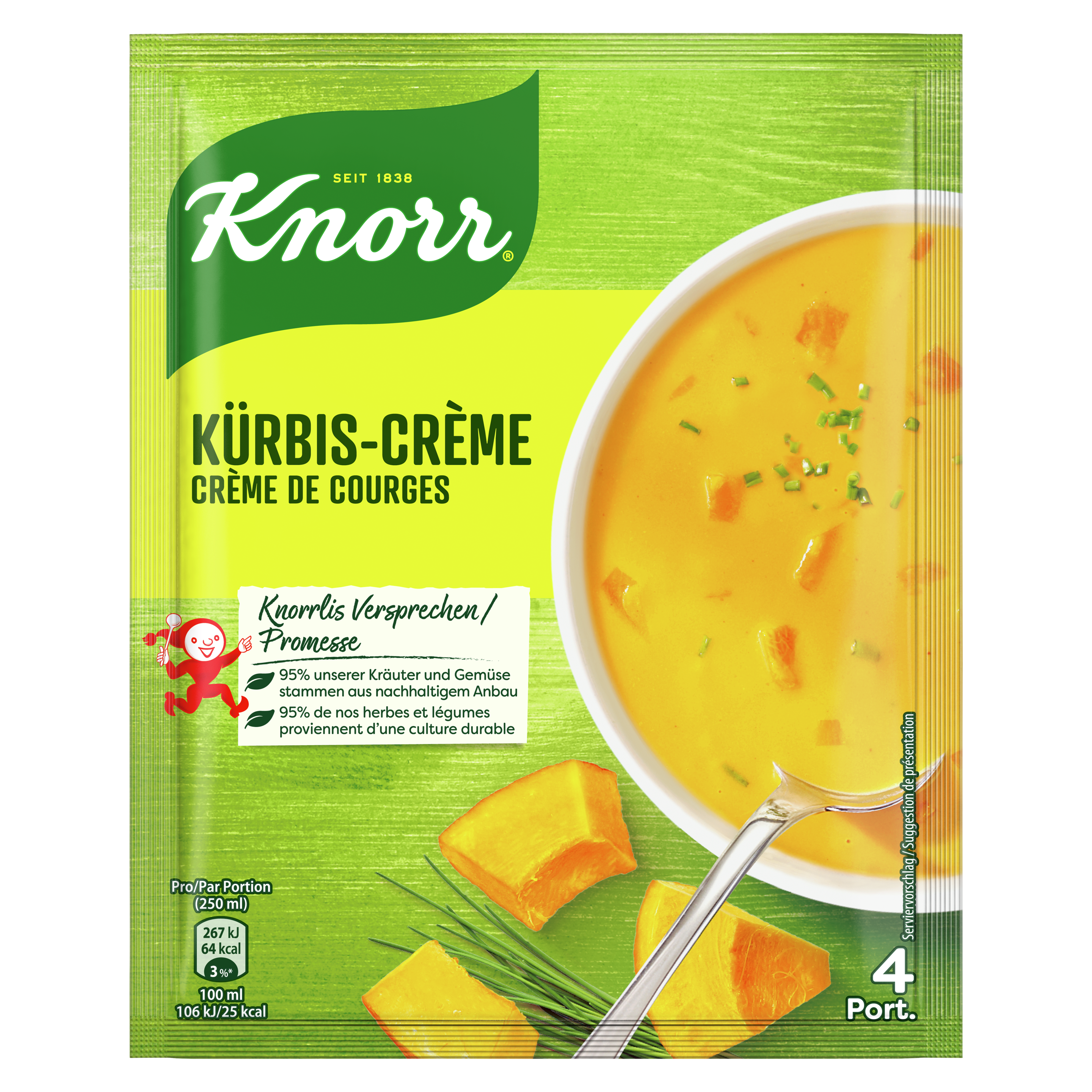 KNORR Kürbis-Crème Suppe Beutel 4 Portionen