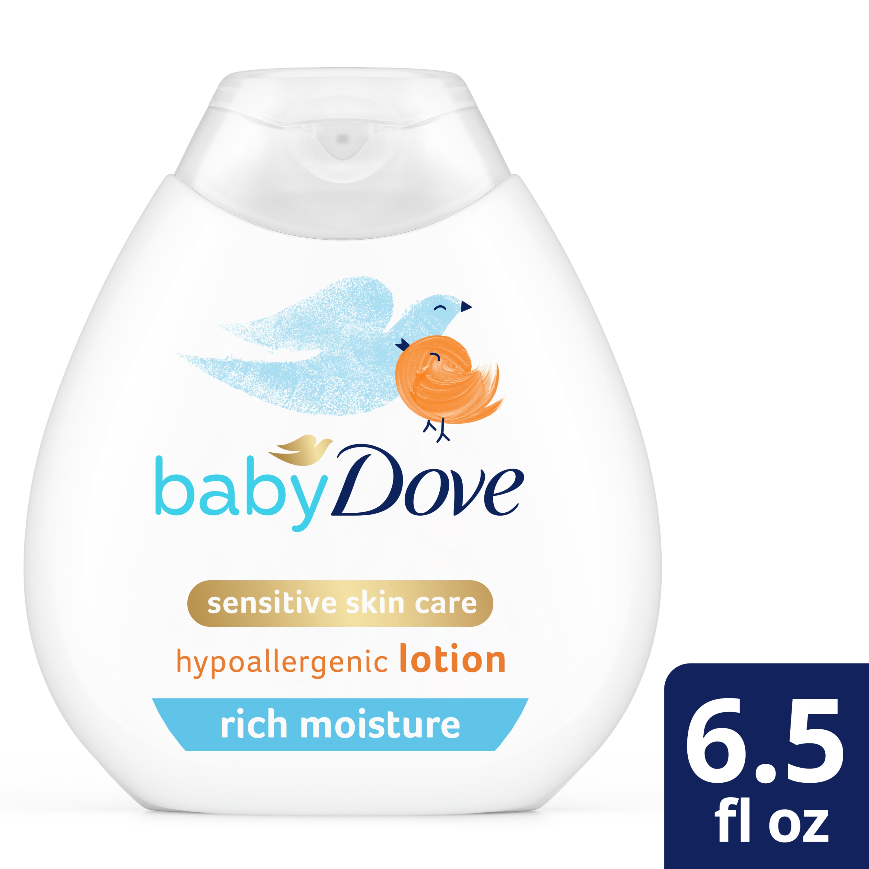 Baby Dove Sensitive Skin Care Body Lotion For Delicate Baby Skin Rich Moisture With 24-Hour Moisturizer 6.5 oz 1 ct