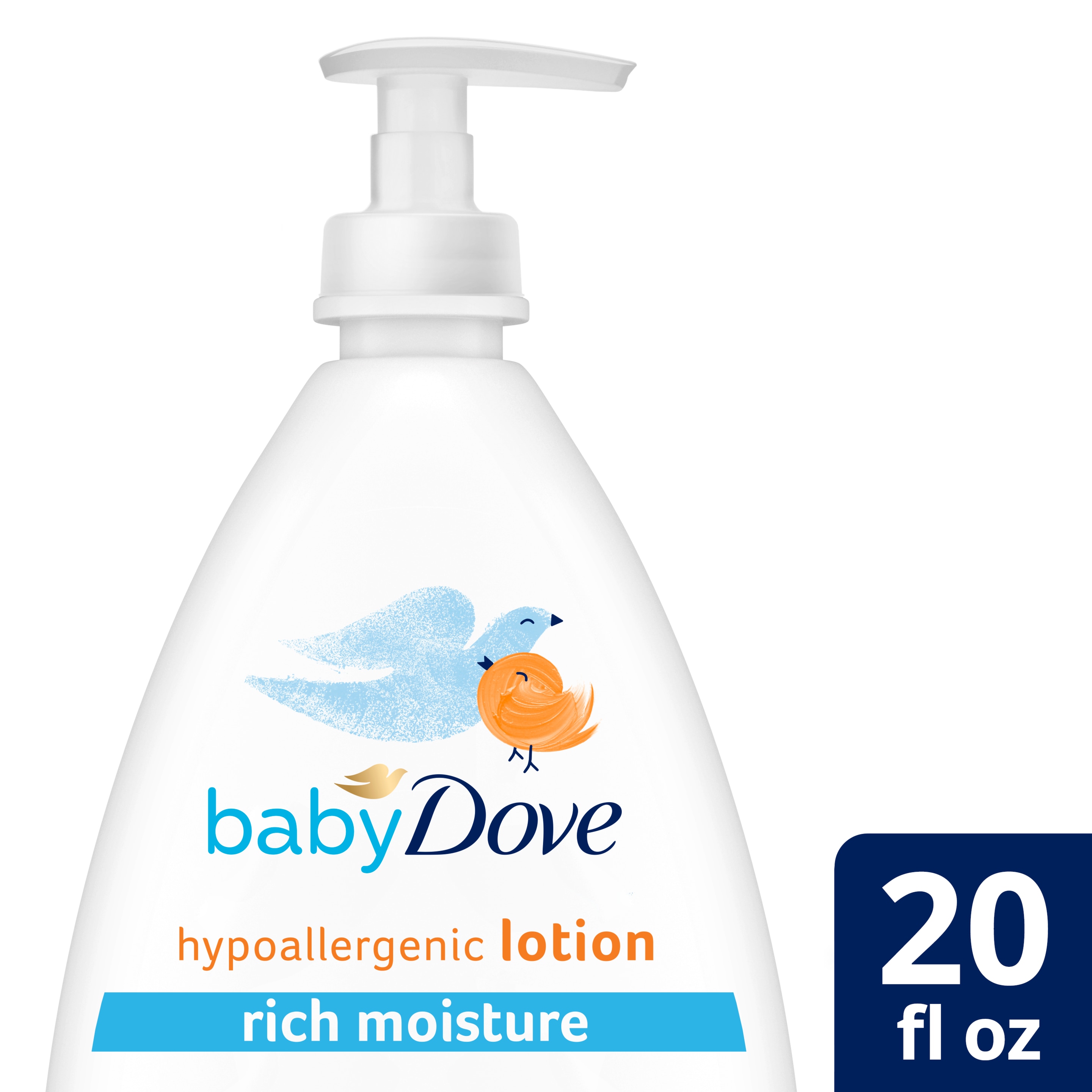 Baby Dove Sensitive Skin Care Body Lotion Rich Moisture  For Delicate Baby Skin With 24-Hour Moisturizer 20 oz