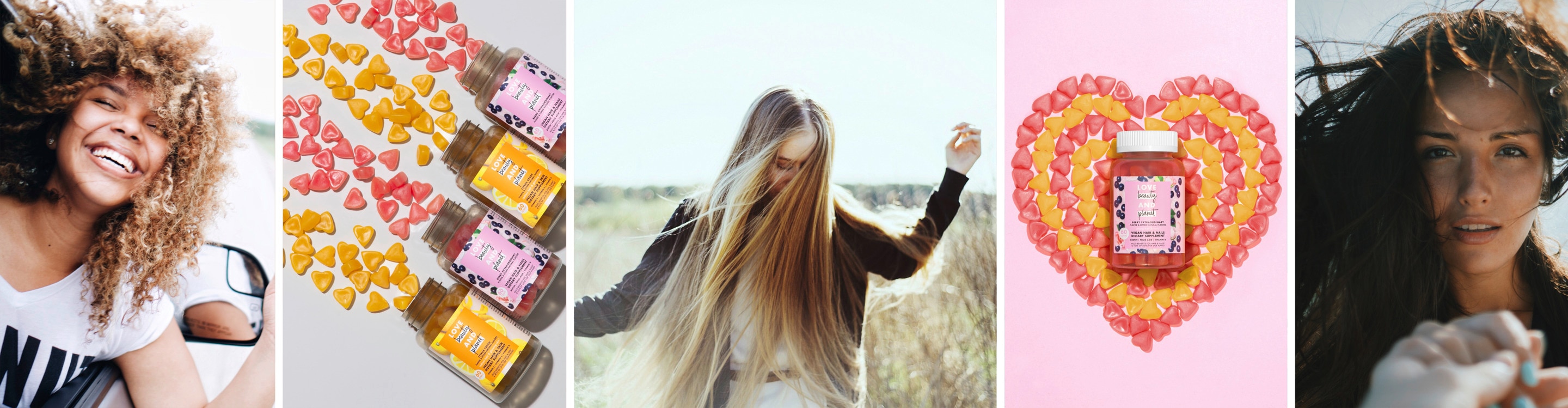 Header Image of a Women with Voluminous Hair and Love Beauty and Planet Shampoo