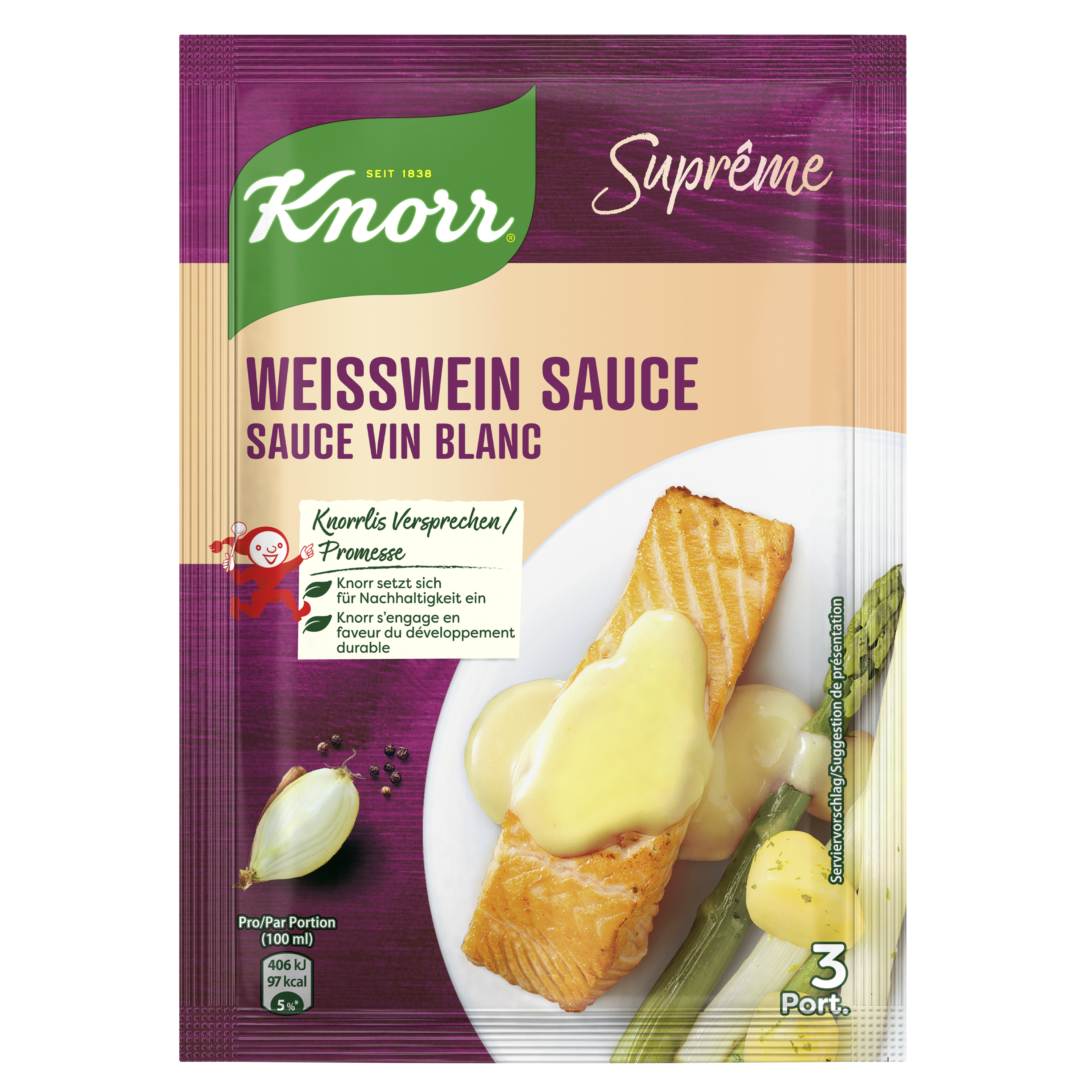 KNORR Suprême Weisswein Sauce Beutel 3 Portionen