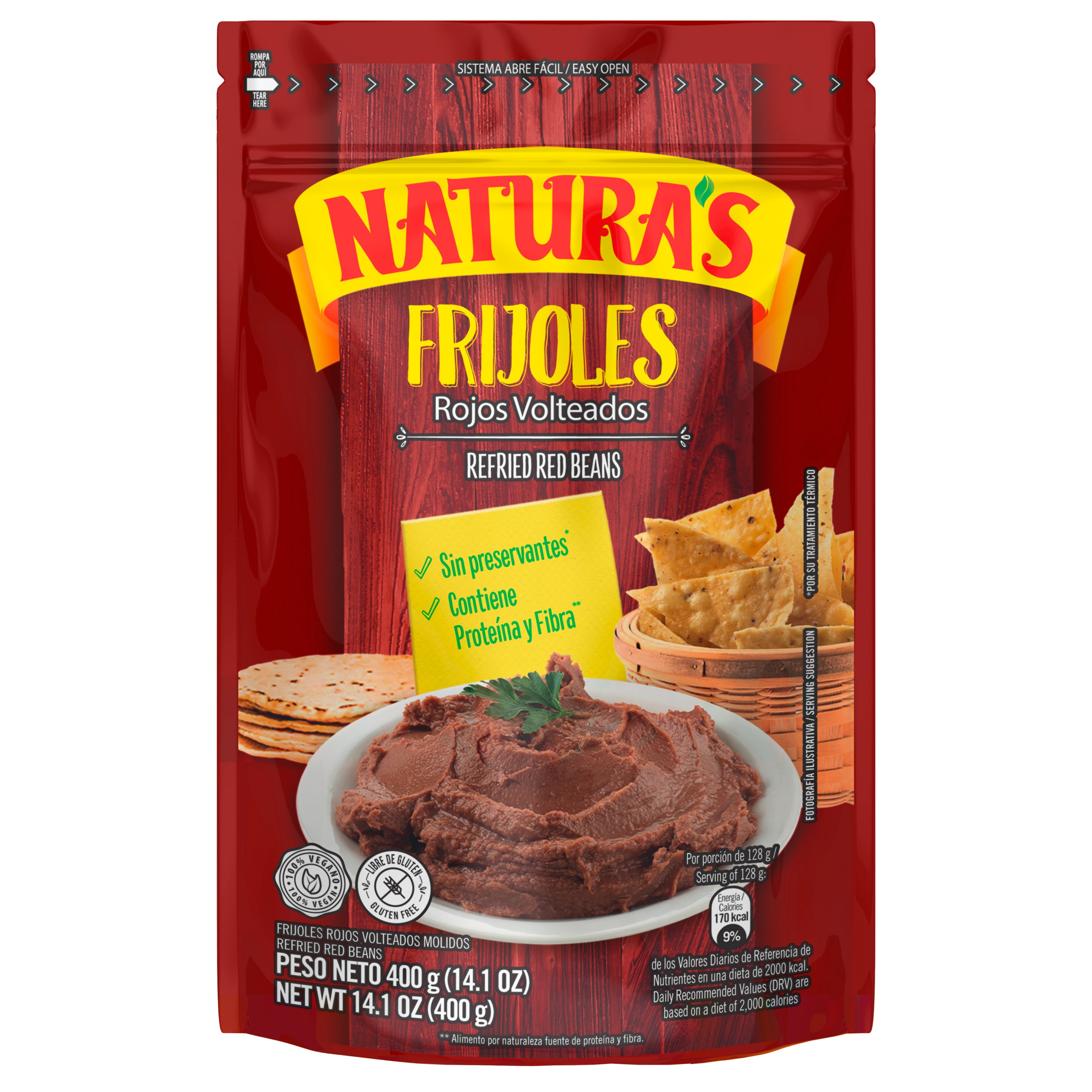 Naturas Frijoles Refried Red Beans packshot