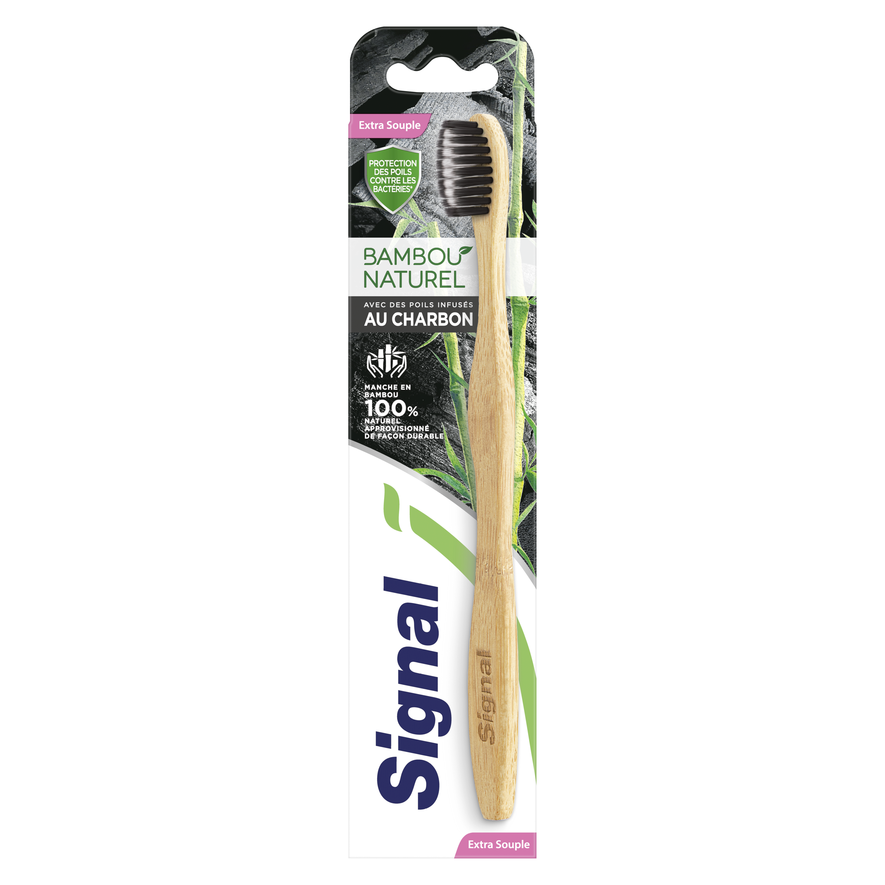 Signal Bamboo Natural Charcoal extra soft fogkefe
