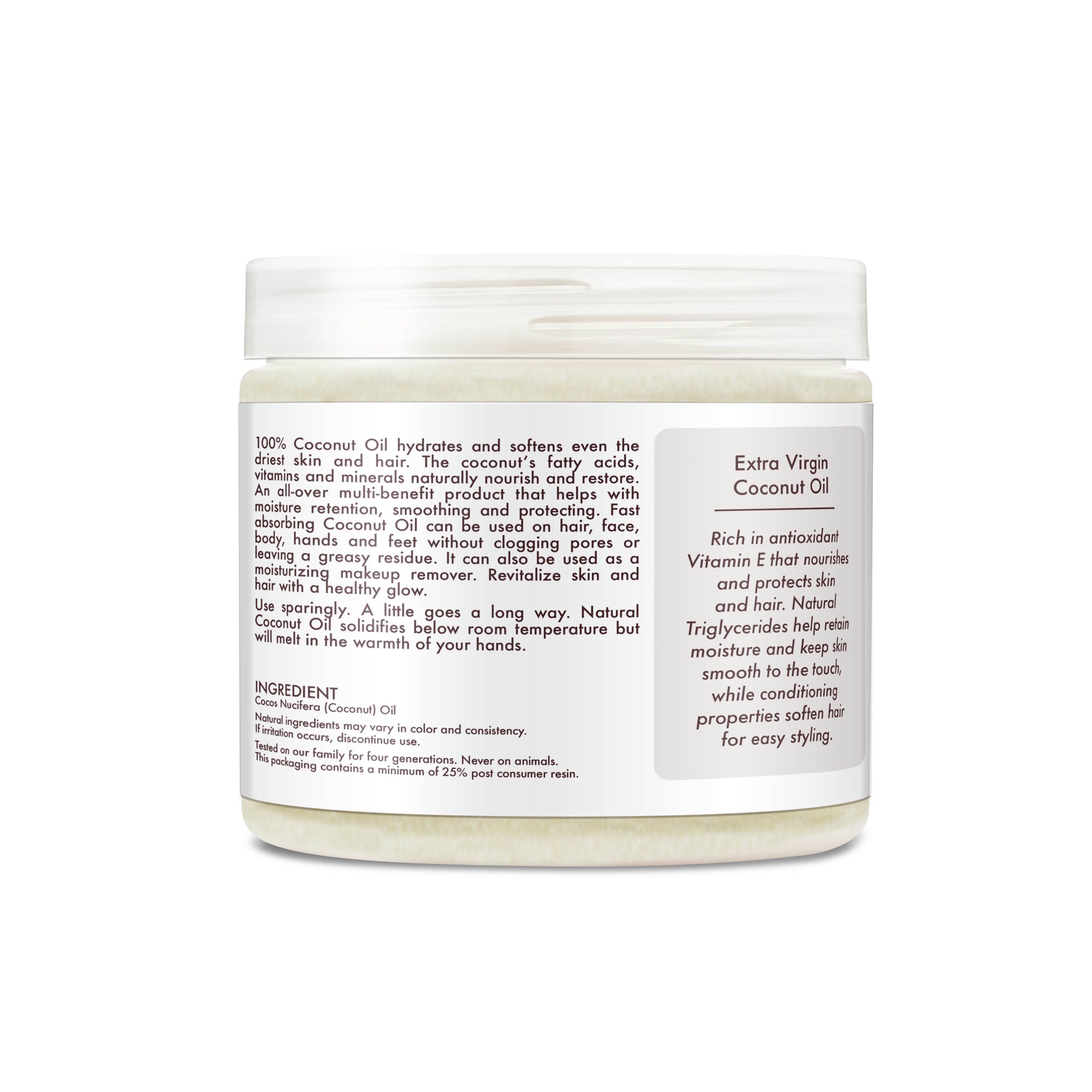 Extra Virgin Coconut Oil Head to Toe Nourishing Hydration - 15 oz