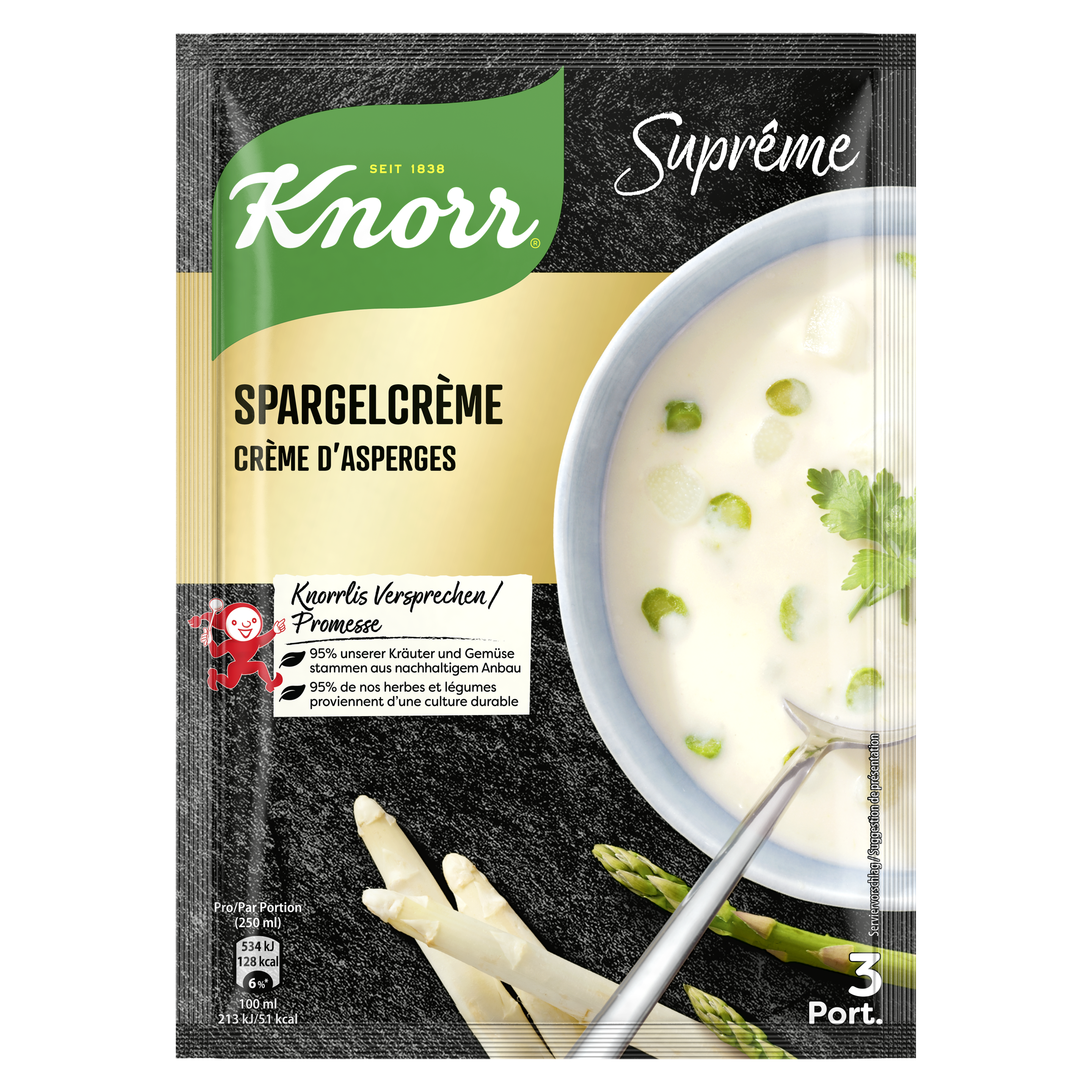 KNORR Suprême Spargelcrème Suppe Beutel 3 Portionen