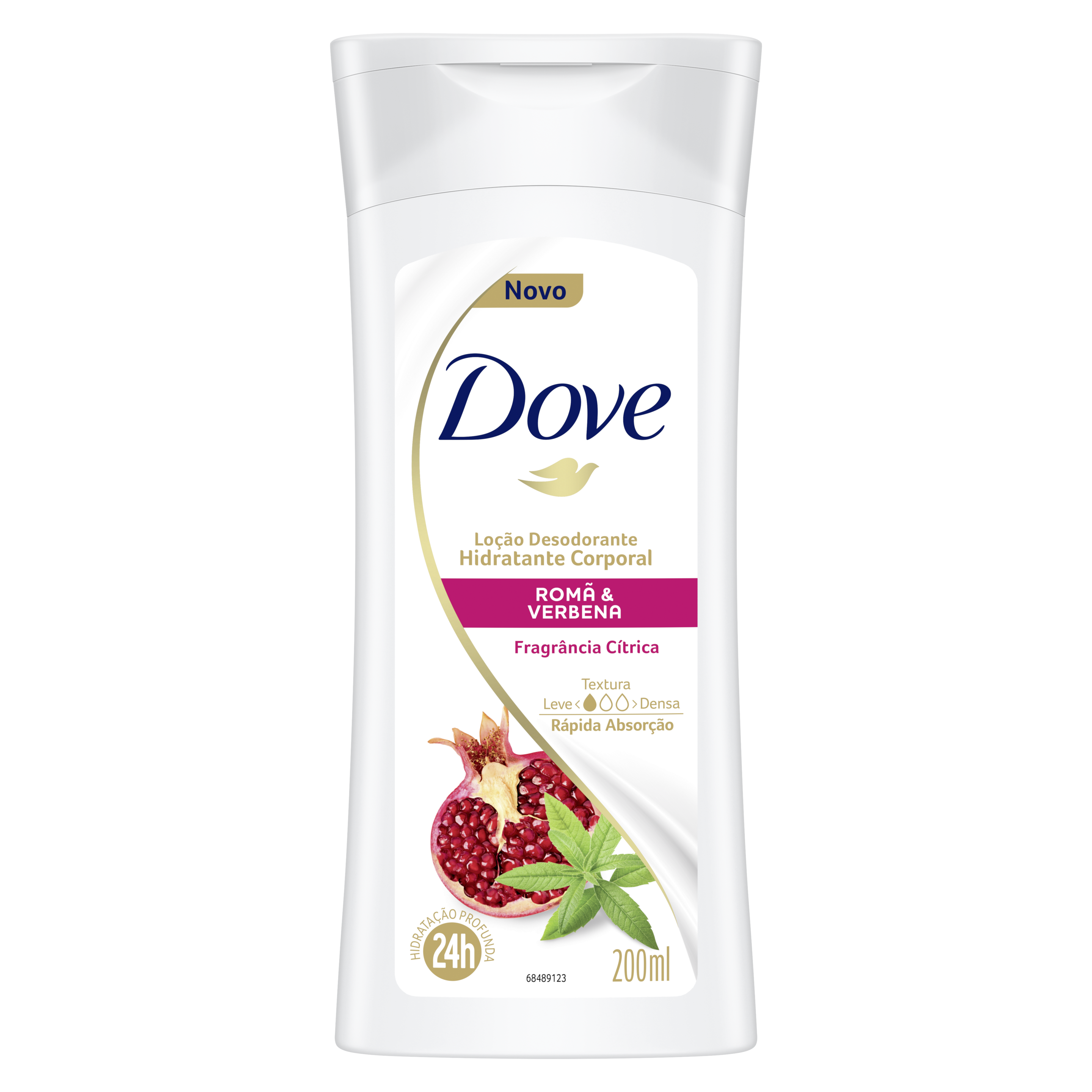 Loção Desodorante Hidratante Corporal Dove Romã e Verbena 200ml