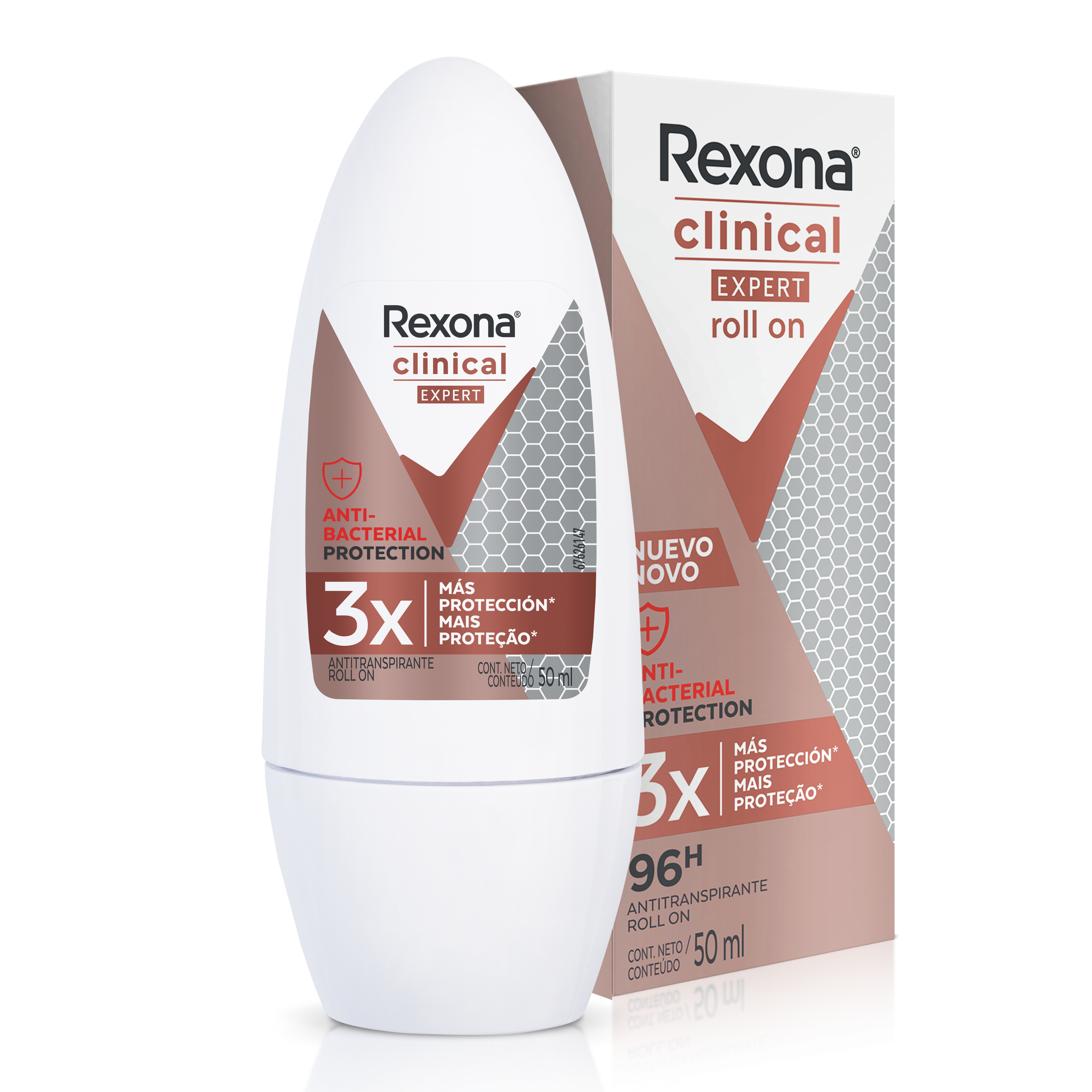 Antitranspirante Rexona® Clinical Expert Antibacterial Protection Roll On 50ml para mujer