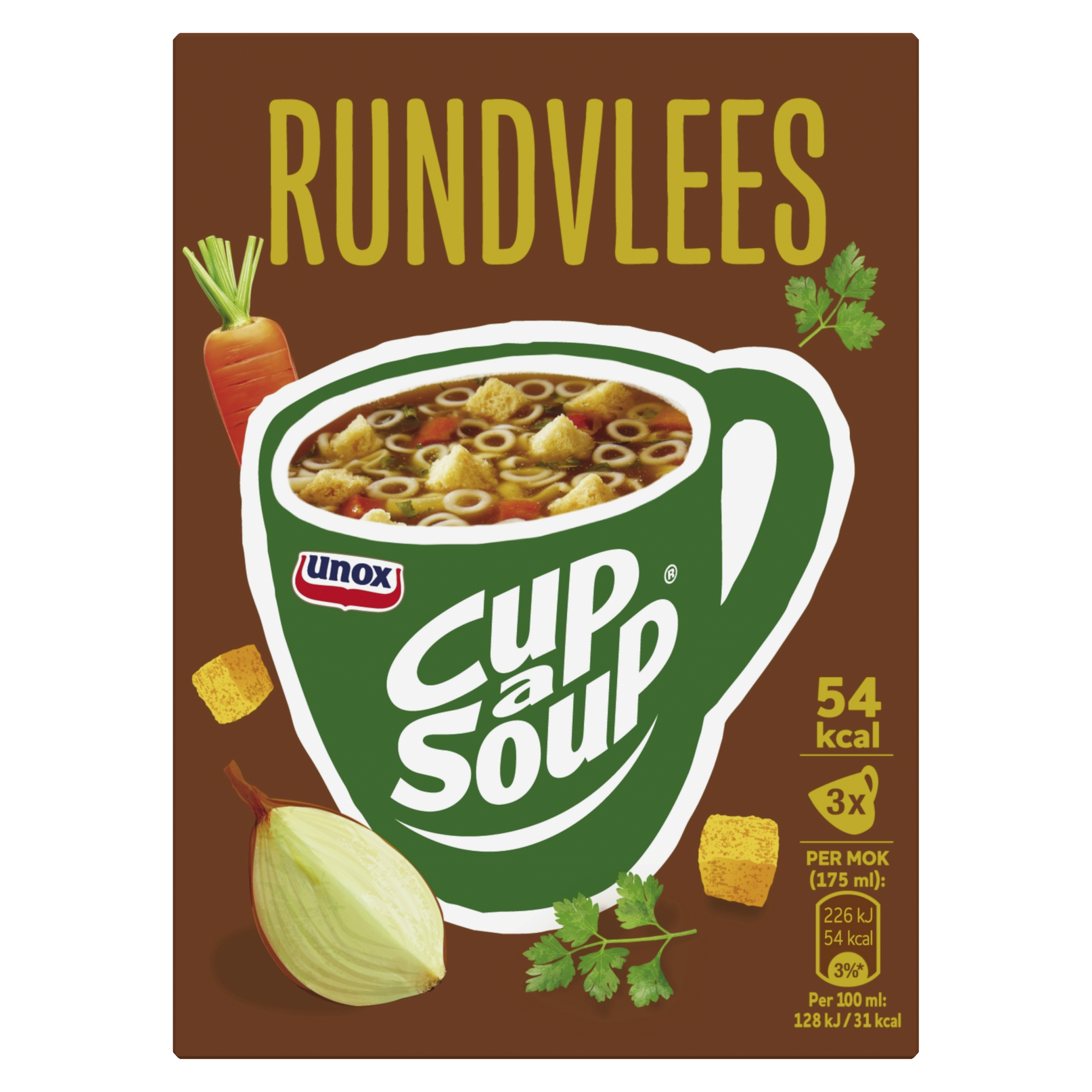 Unox  Cup-a-Soup Rundvlees 3 x 175 ml