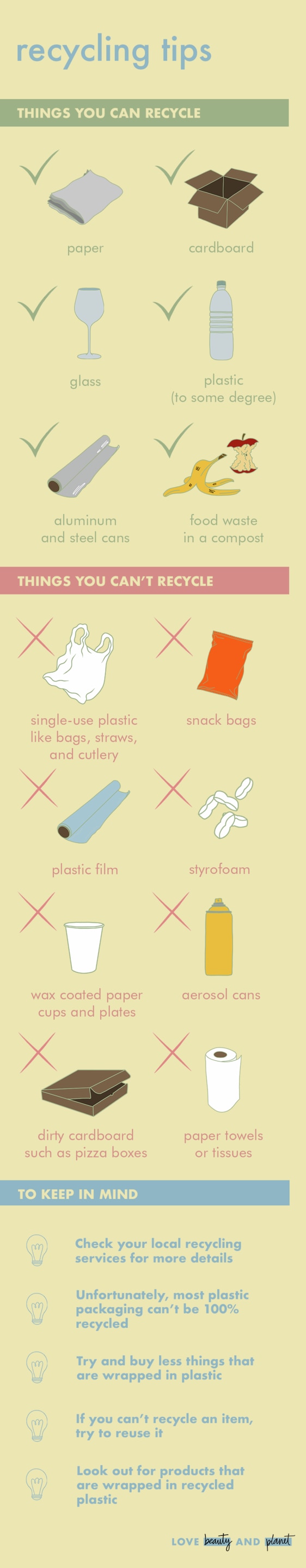 tips on recycling beauty packaging infographic