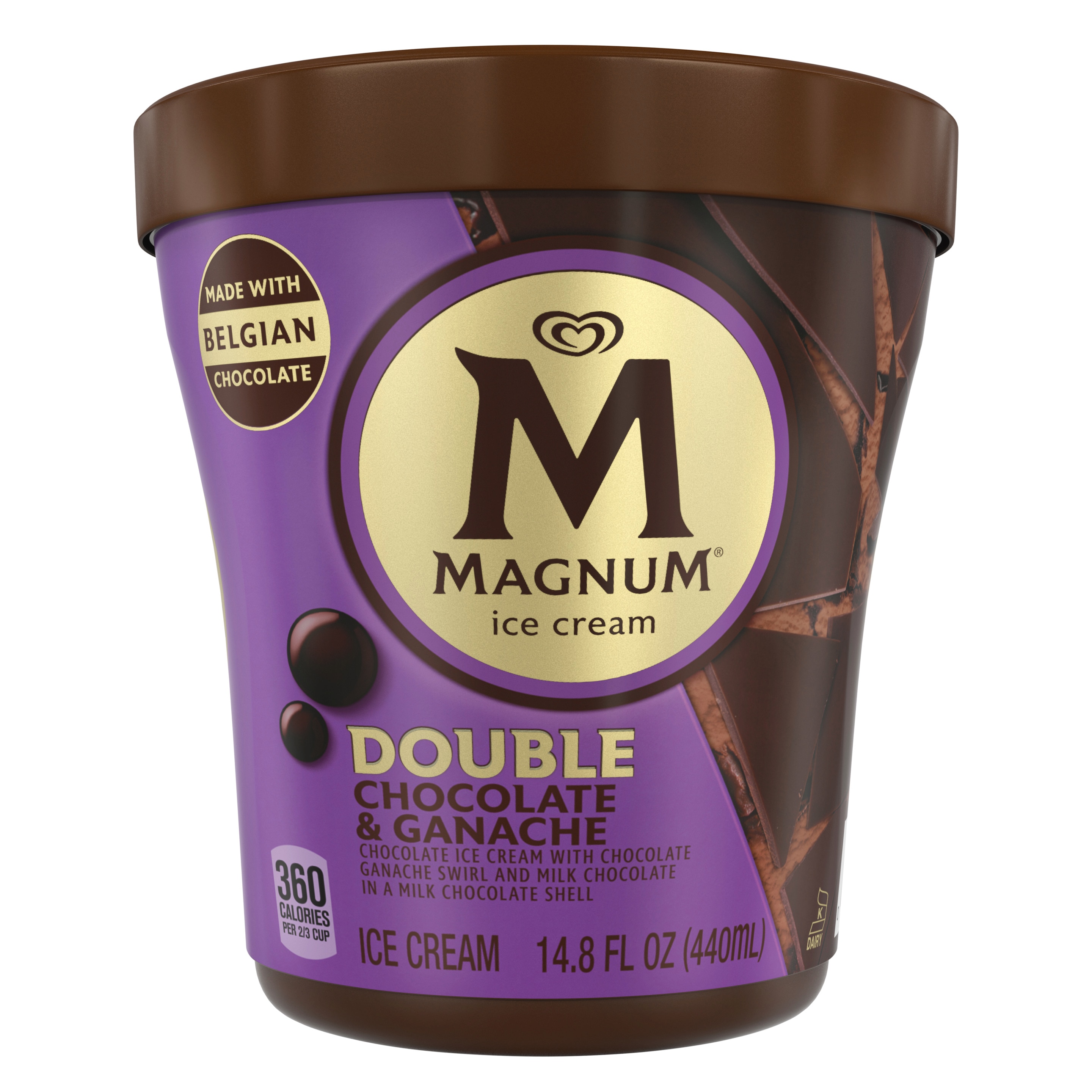 Double Chocolate and Ganache Ice Cream Tub Cut-Through