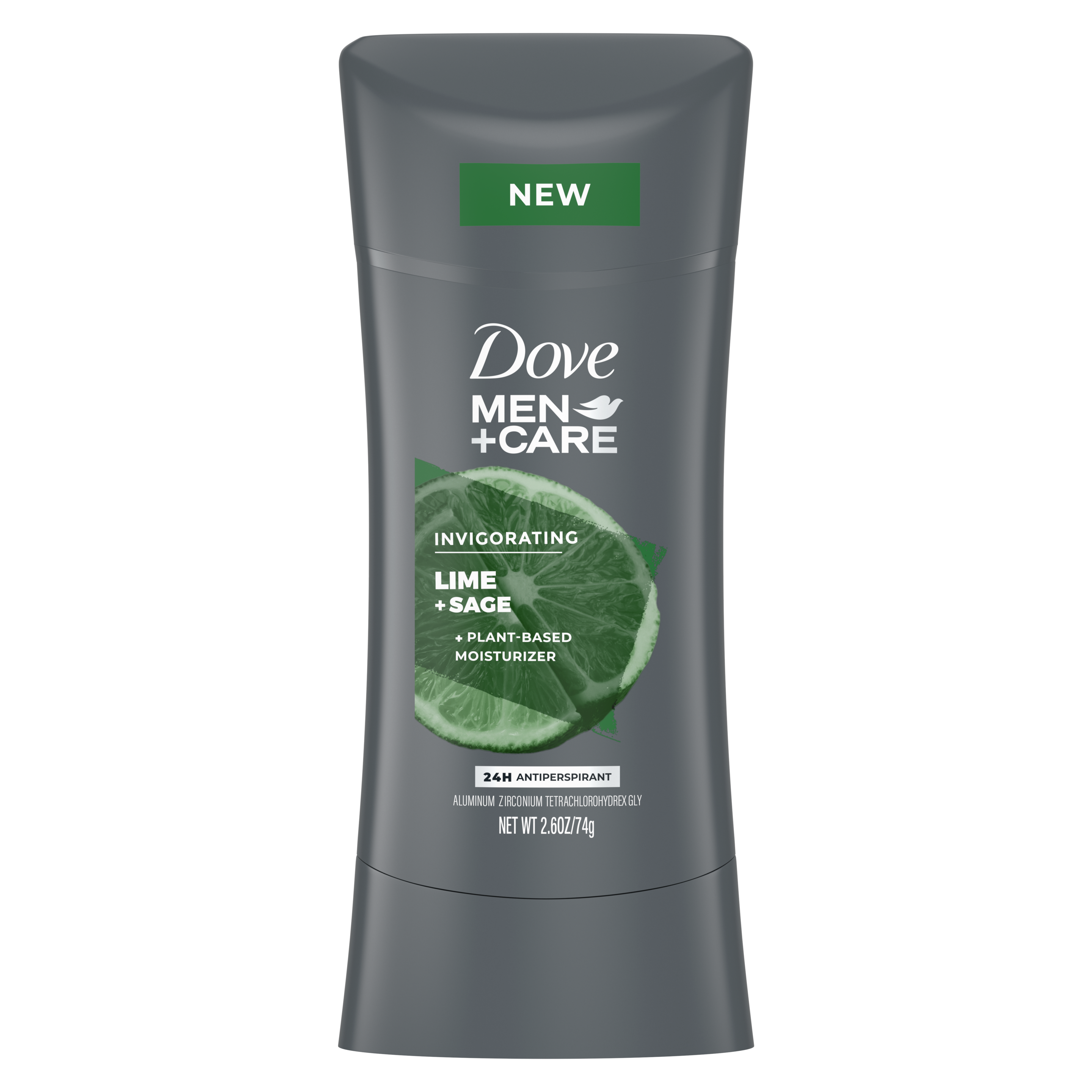 Dove Men+Care Invigorating Lime + Sage 48h Antiperspirant Stick 2.6oz front