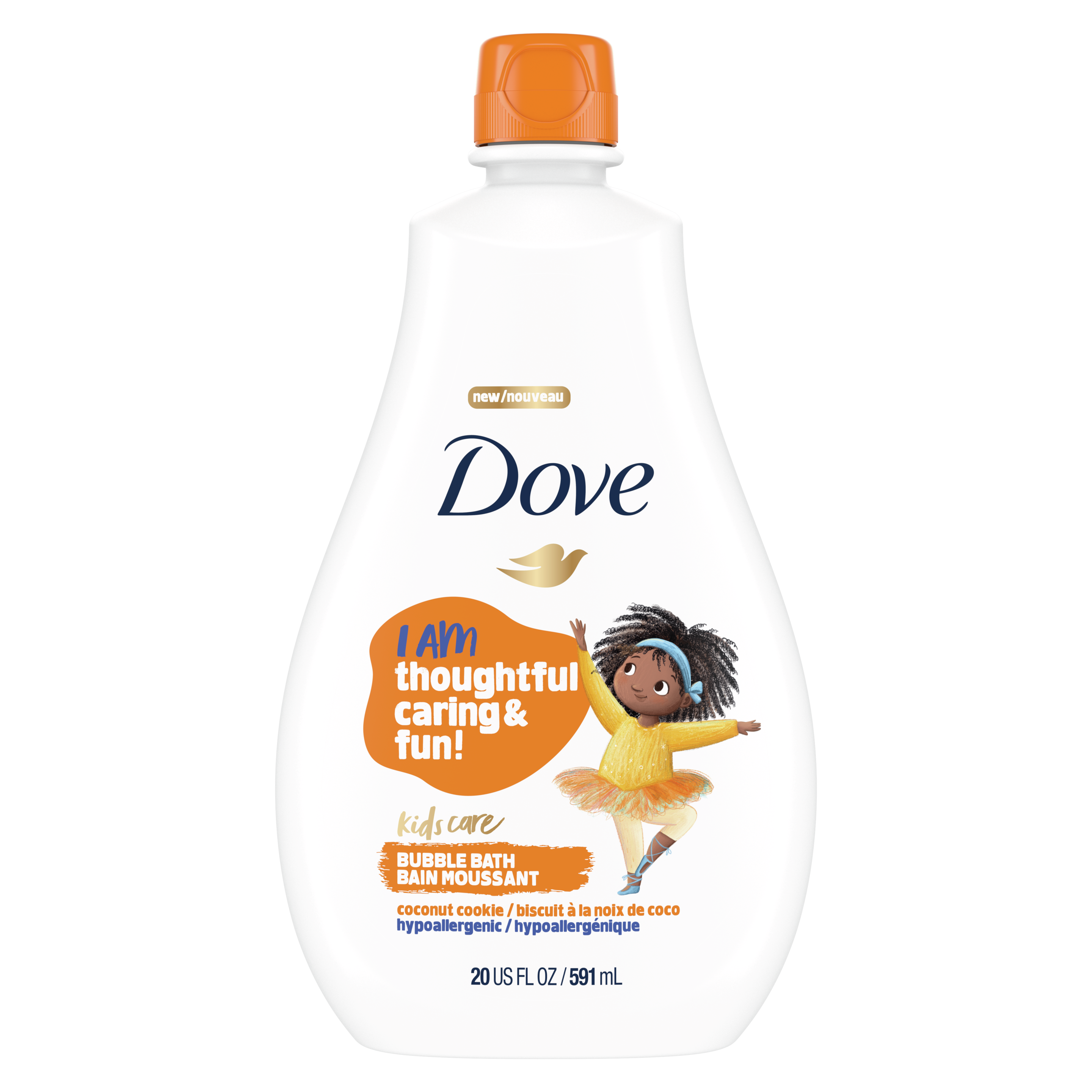 Dove Bain Moussant pour enfants Kids Care Biscuit à la Noix de Coco formule  hypoallergénique - 591 ml
