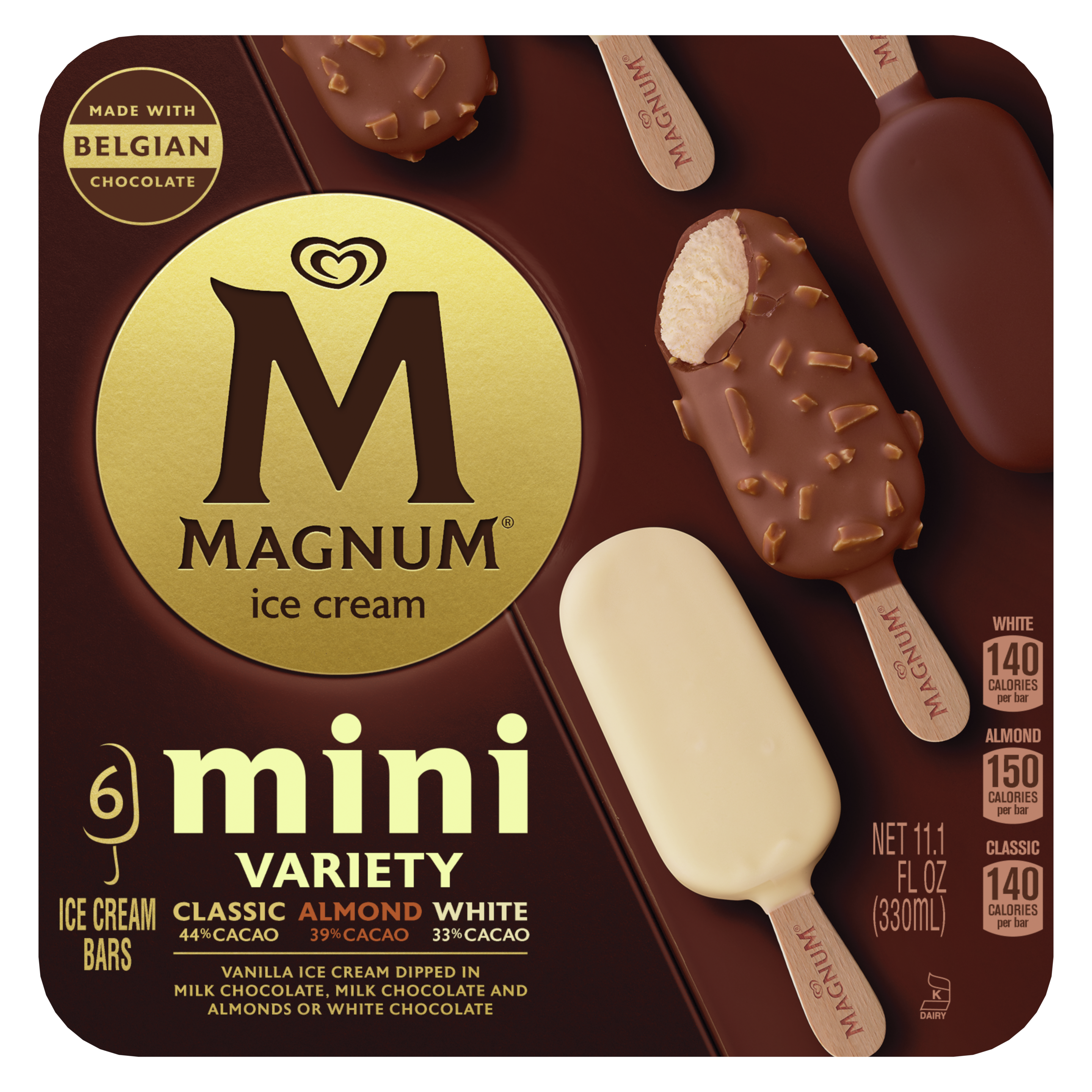 Mini Classic Mini Almond White Ice Cream Bar Variety Pack packshot