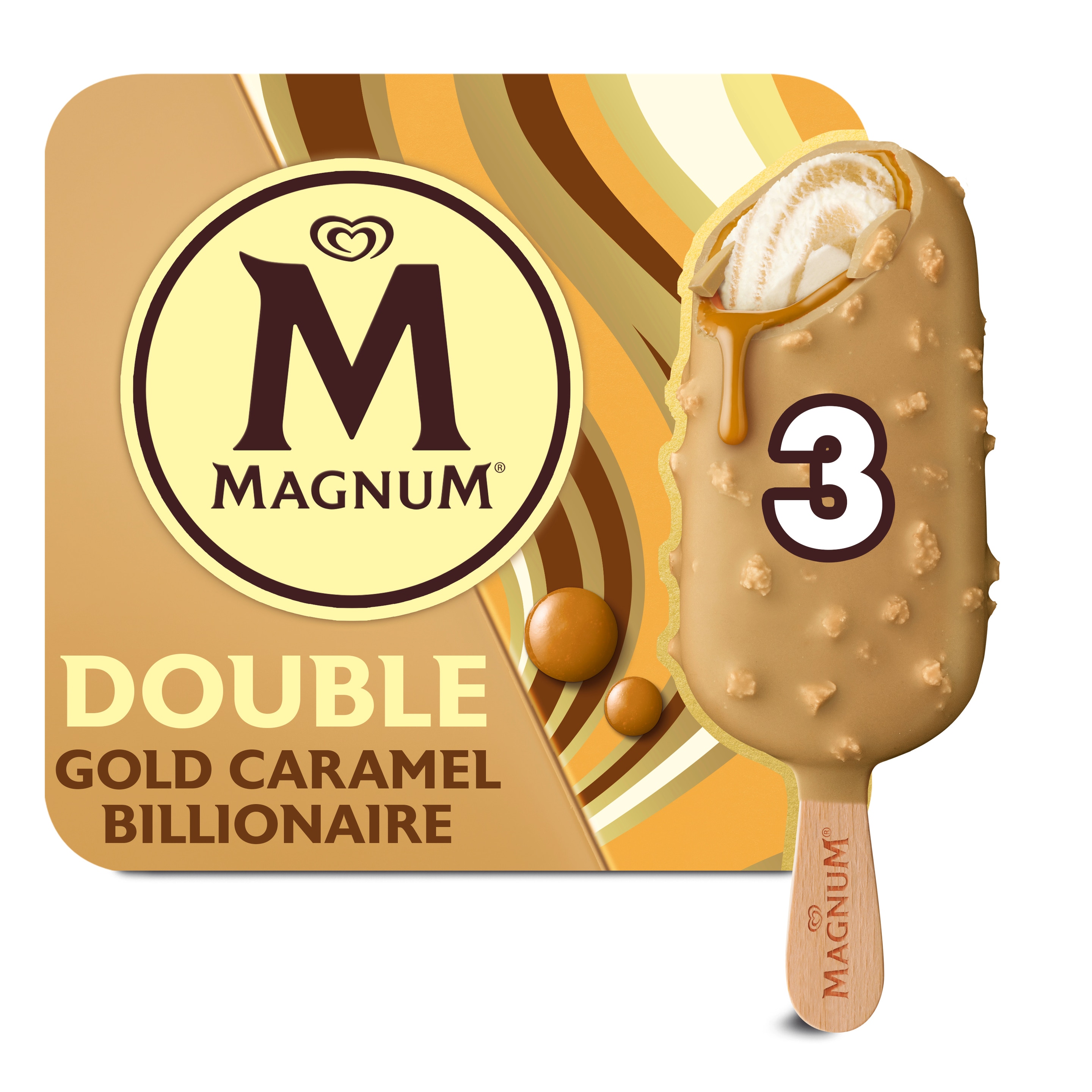 Magnum Double Gold Caramel Billionaire 3 x 85 ml