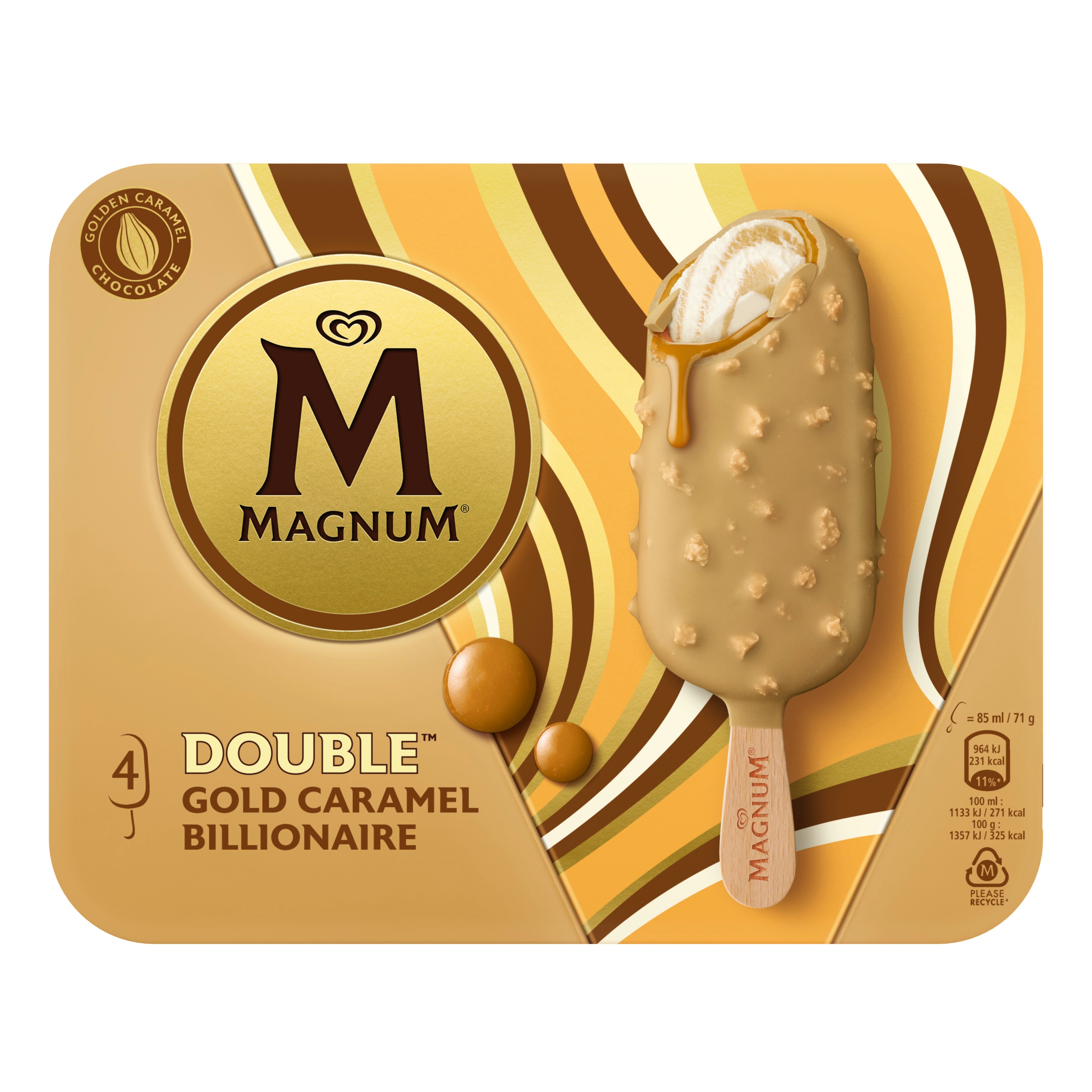 Magnum Double Gold Caramel Billionaire  4x85ml
