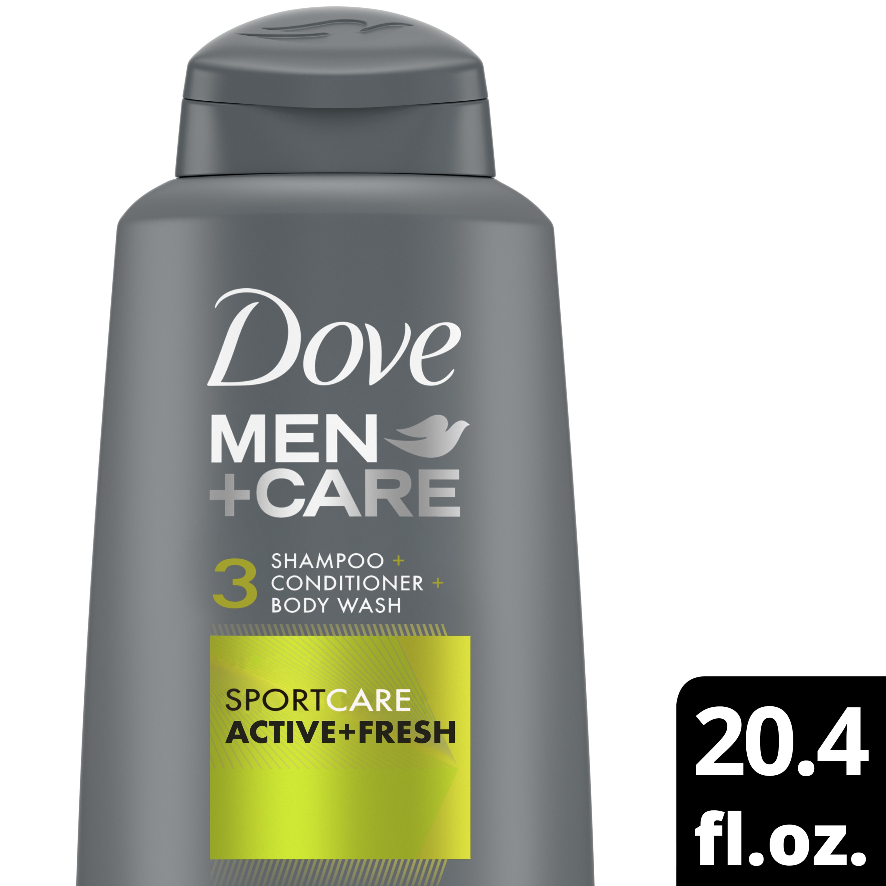 Dove Men+Care 3n1 Active + Fresh 20.4oz Front of Pack