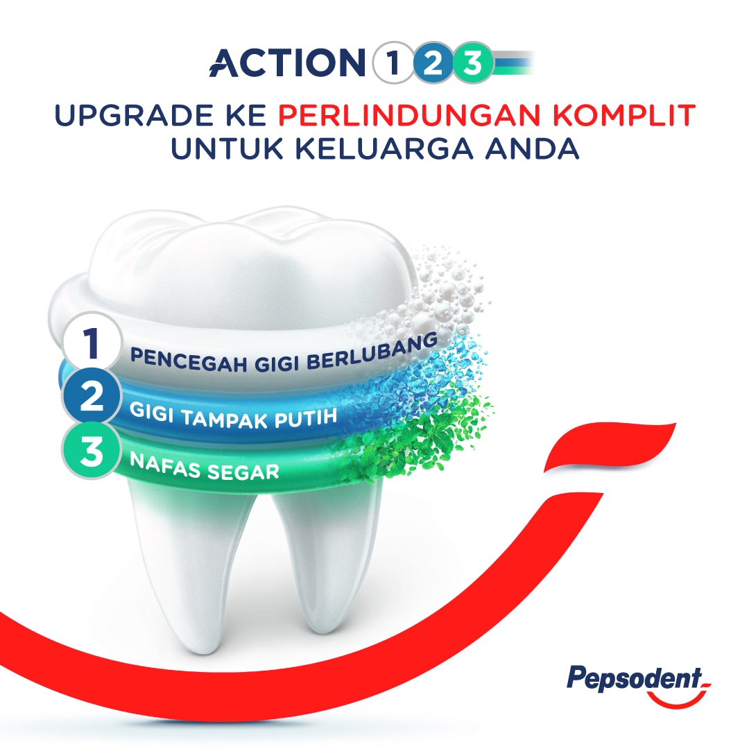 Pasta Gigi Pepsodent Action 123 Complete