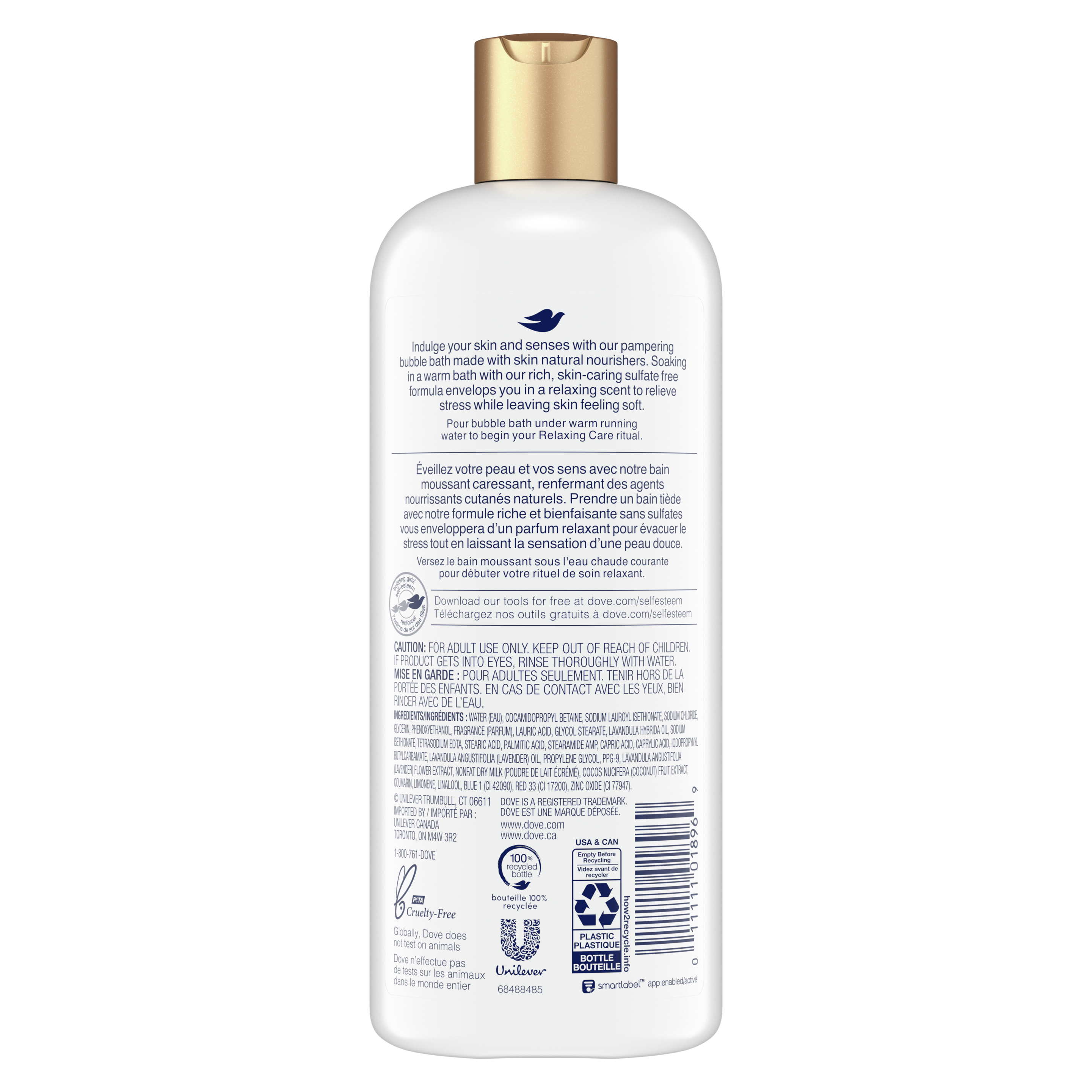 Relaxing Care Lavender & Chamomile Bubble Bath Back