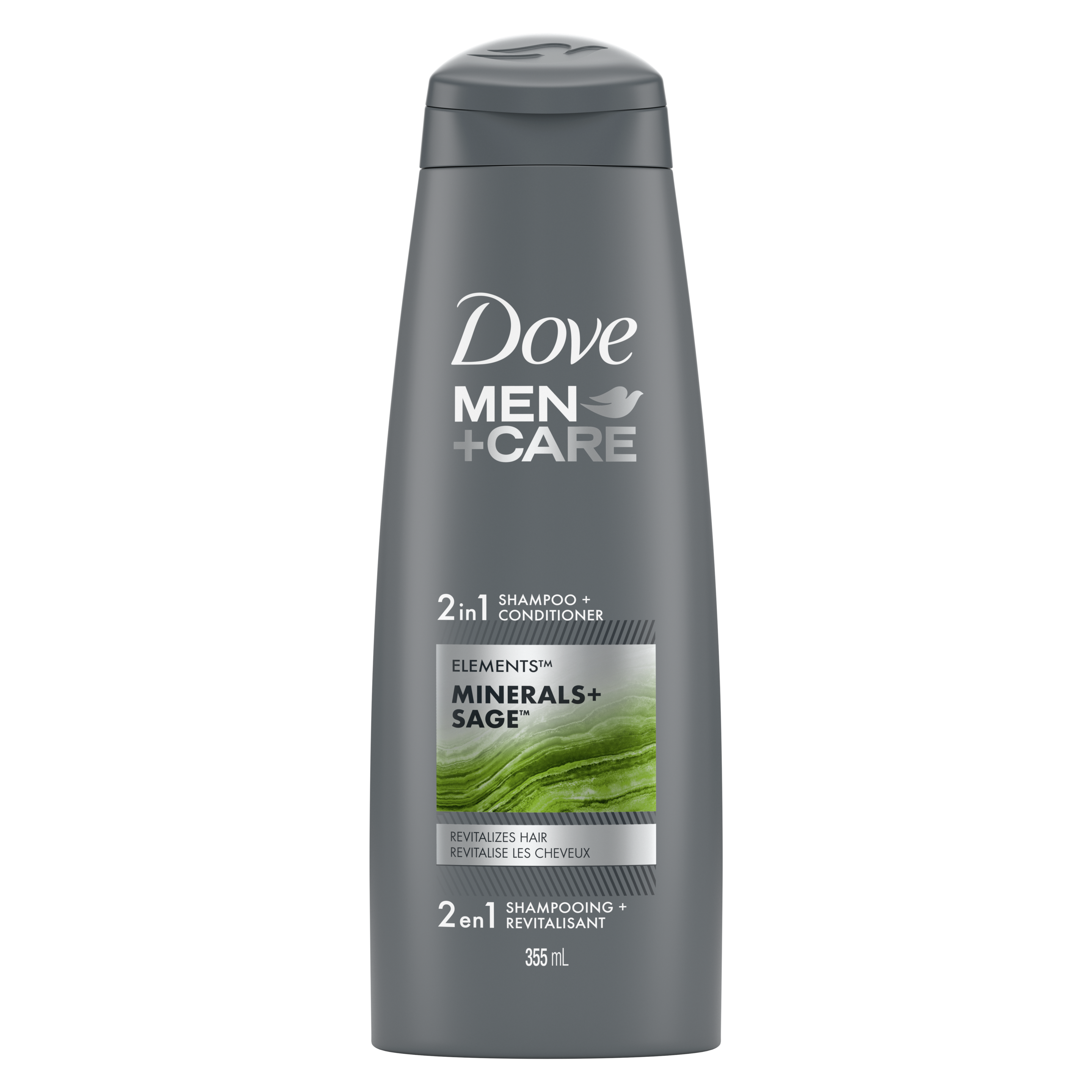 Men+Care Minerals + Sage 2-in-1 Shampoo 355ml Front of Pack