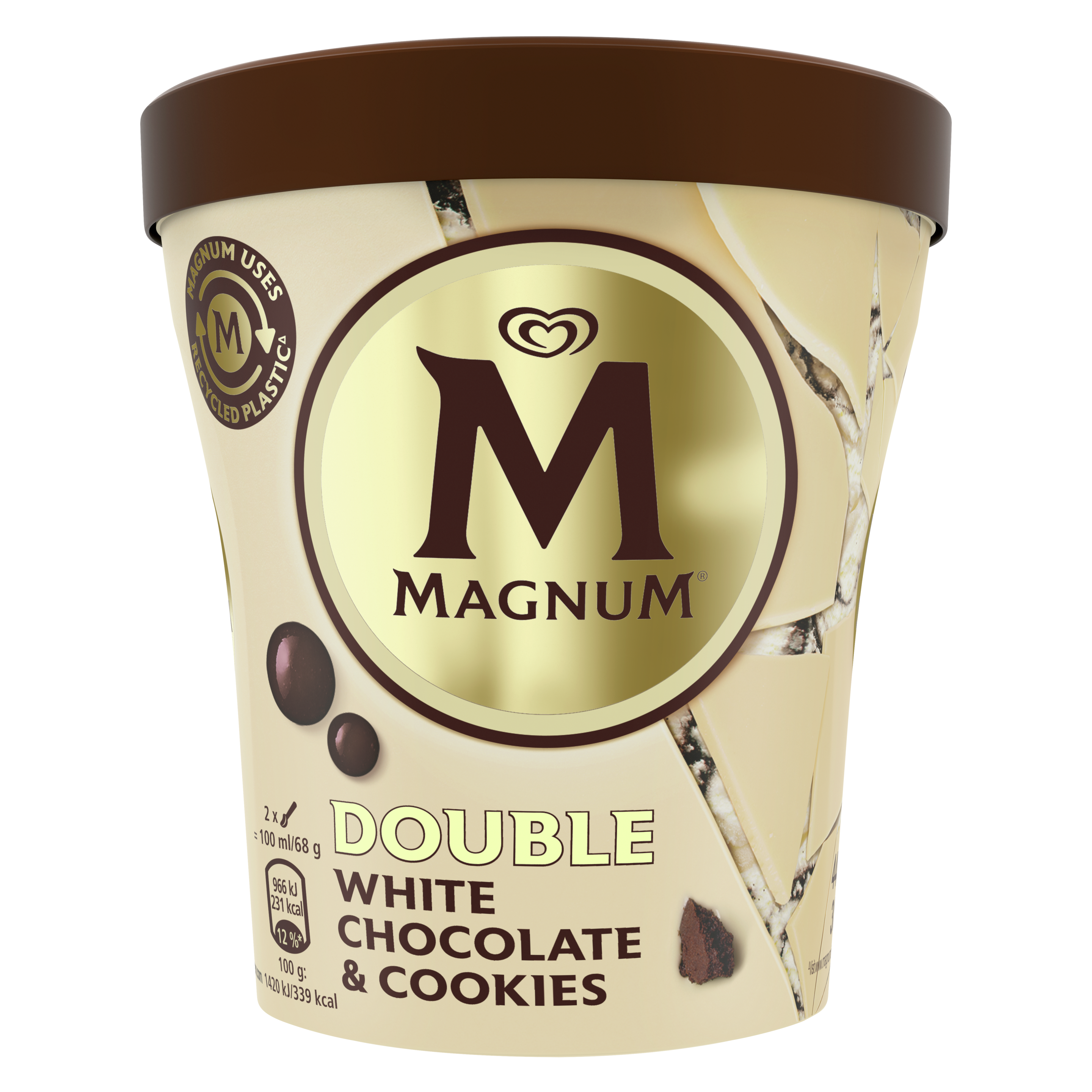 Magnum Pint White Chocolate & Cookies 440 ML Text