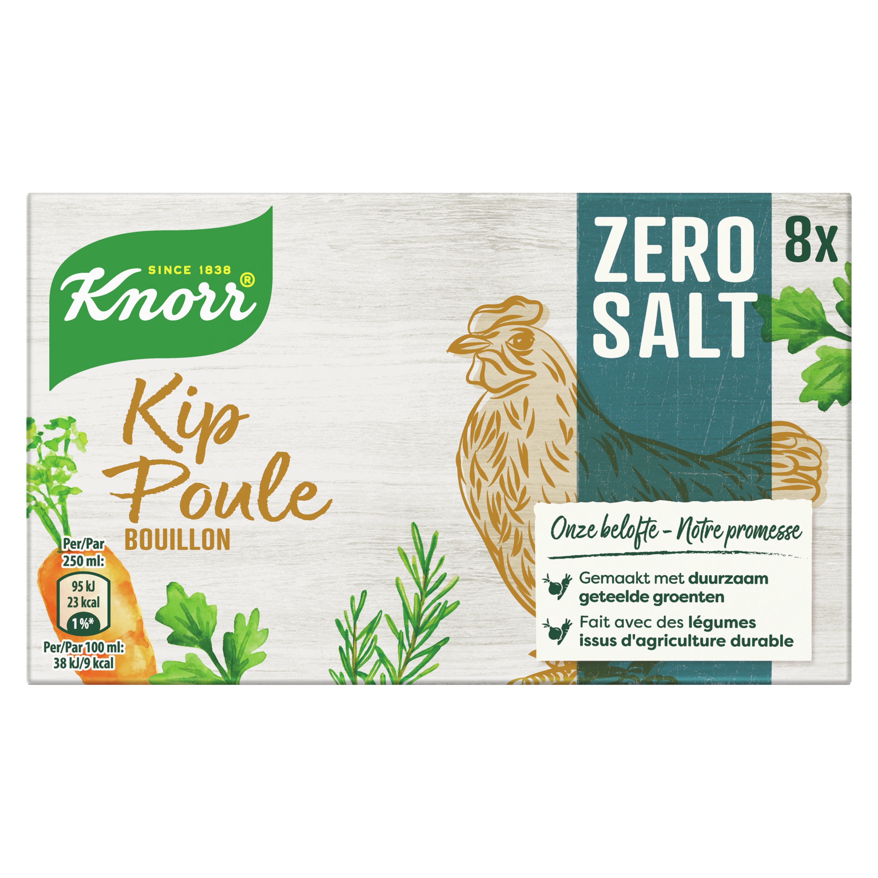 Zero-salt kip bouillon