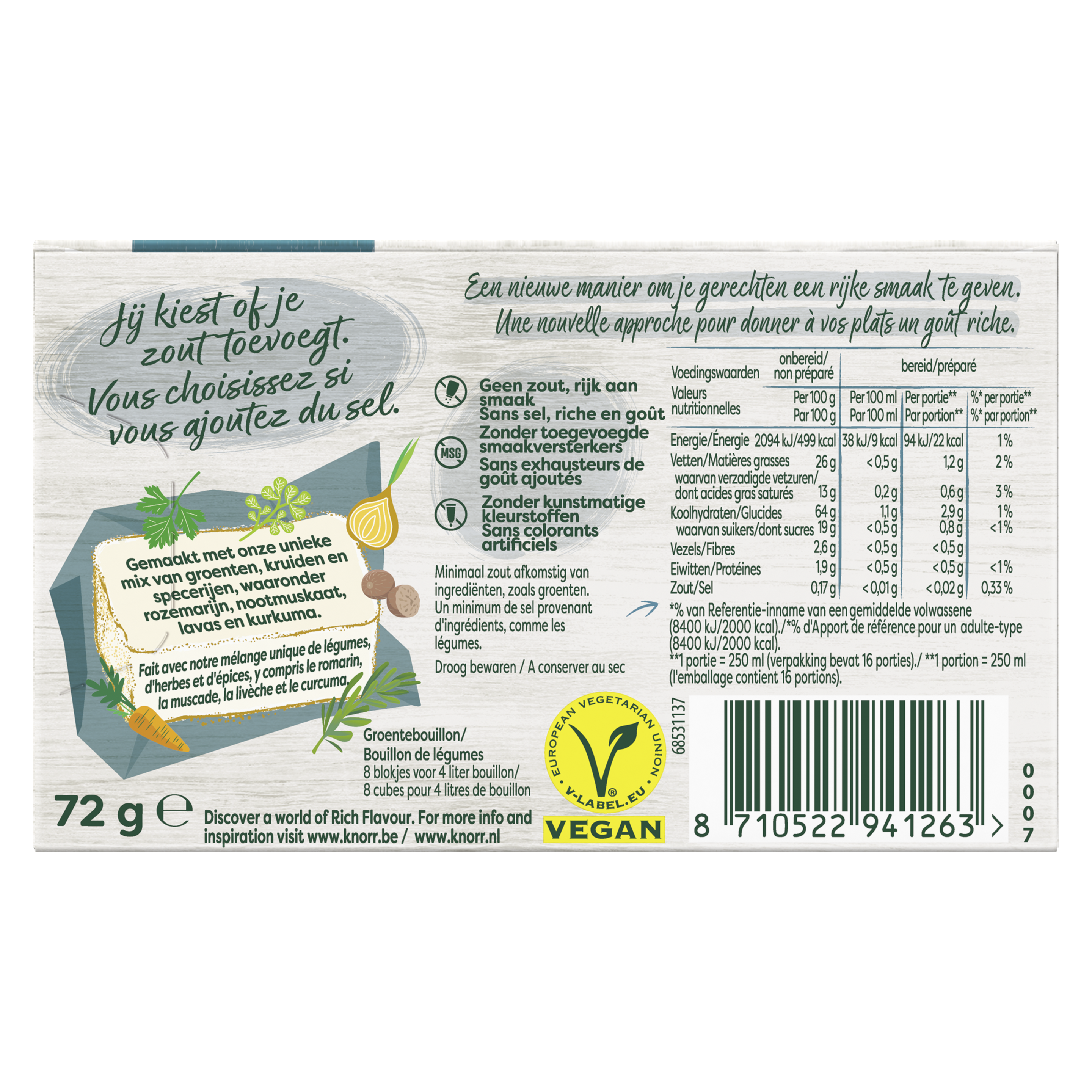 Zero-salt groenten bouillon