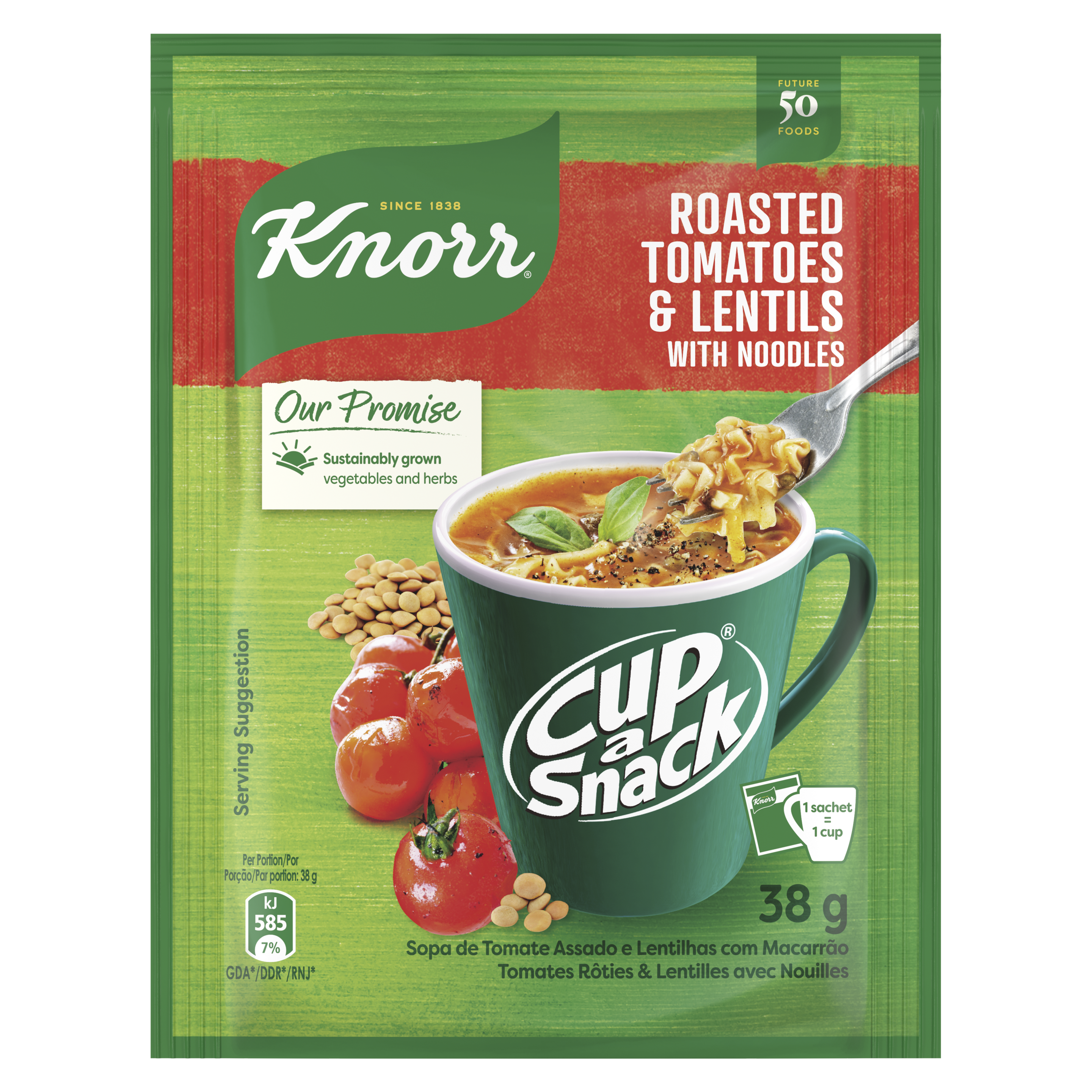 Knorr Roasted Tomatoes & Lentils With Noodles Cup A Snack