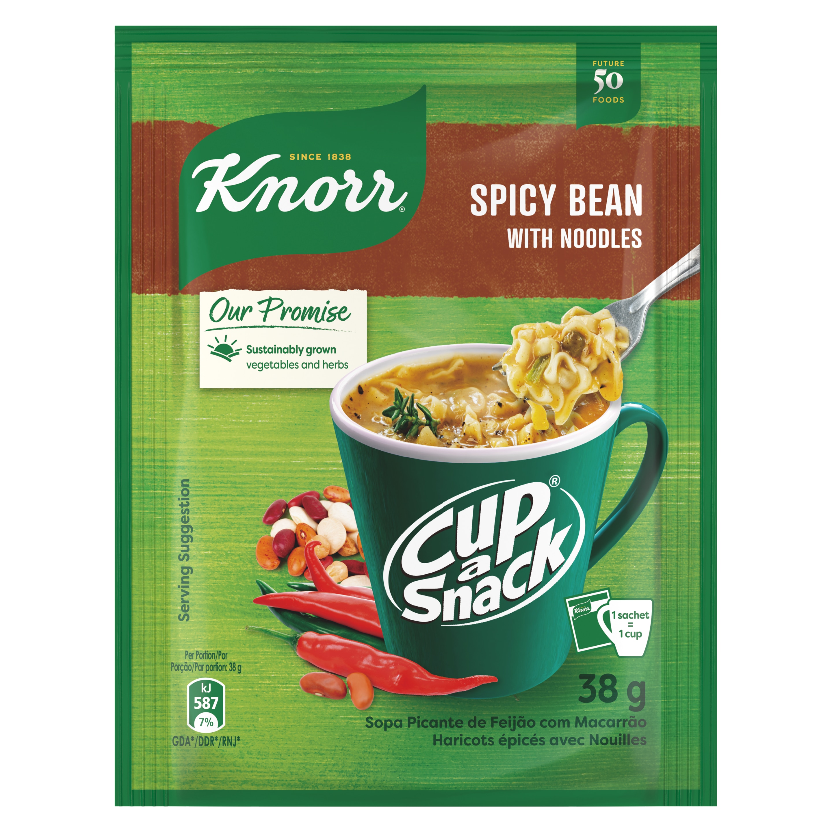 Knorr Spicy Bean With Noodles Cup A Snack