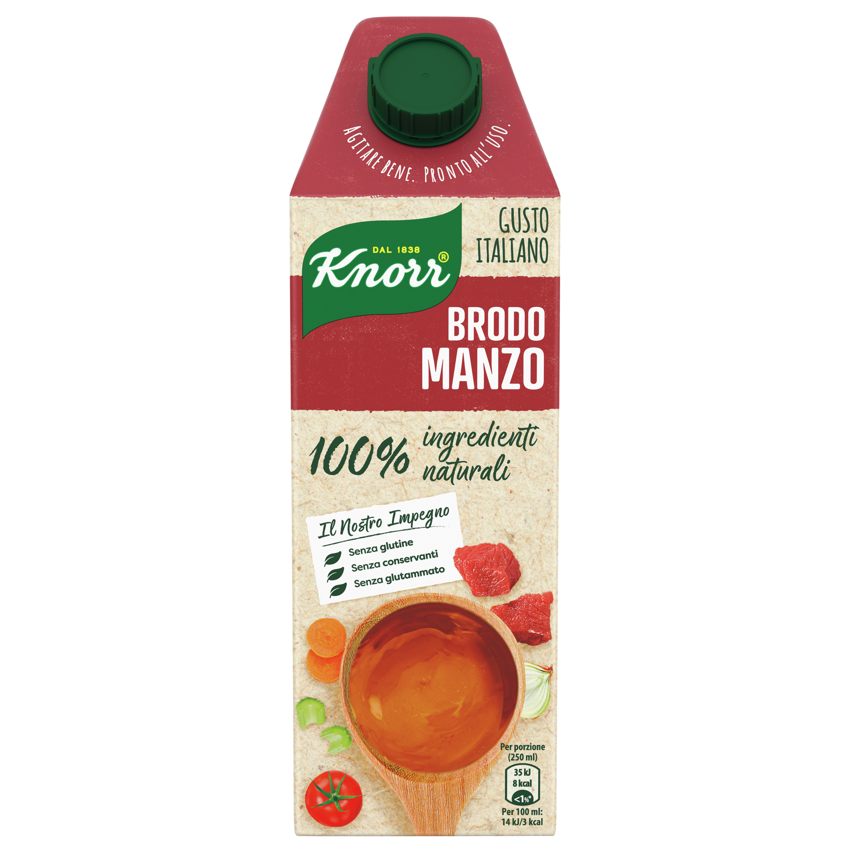 Brodo Liquido Manzo 100% Ingredienti Naturali