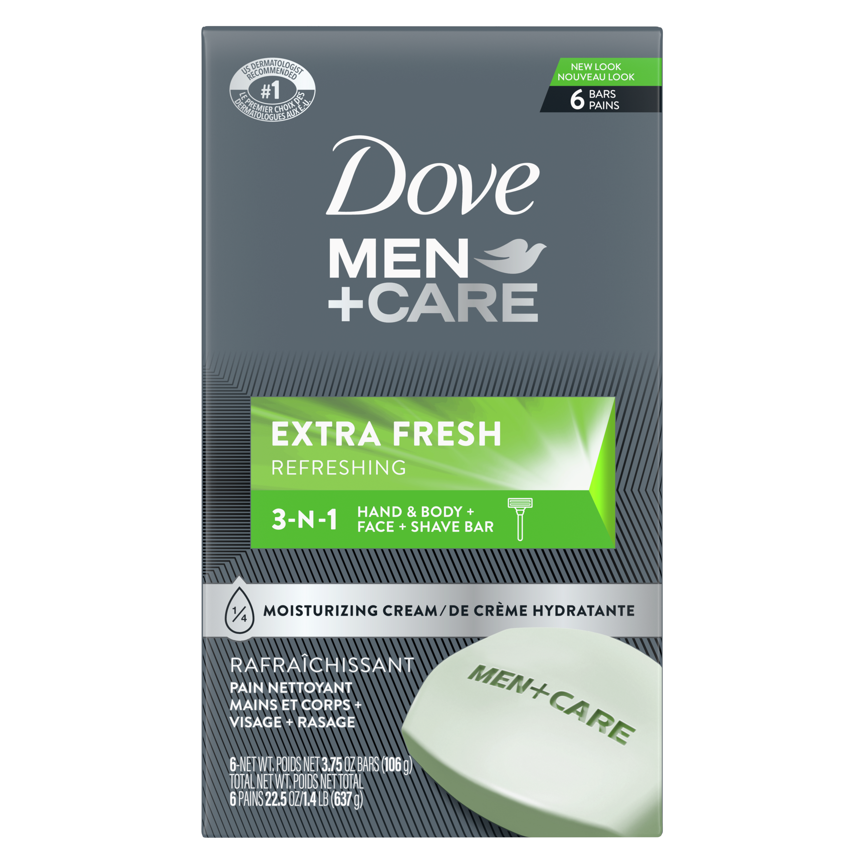 Dove Men+Care Extra Fresh Body and Face Bar 3.75oz 6pk