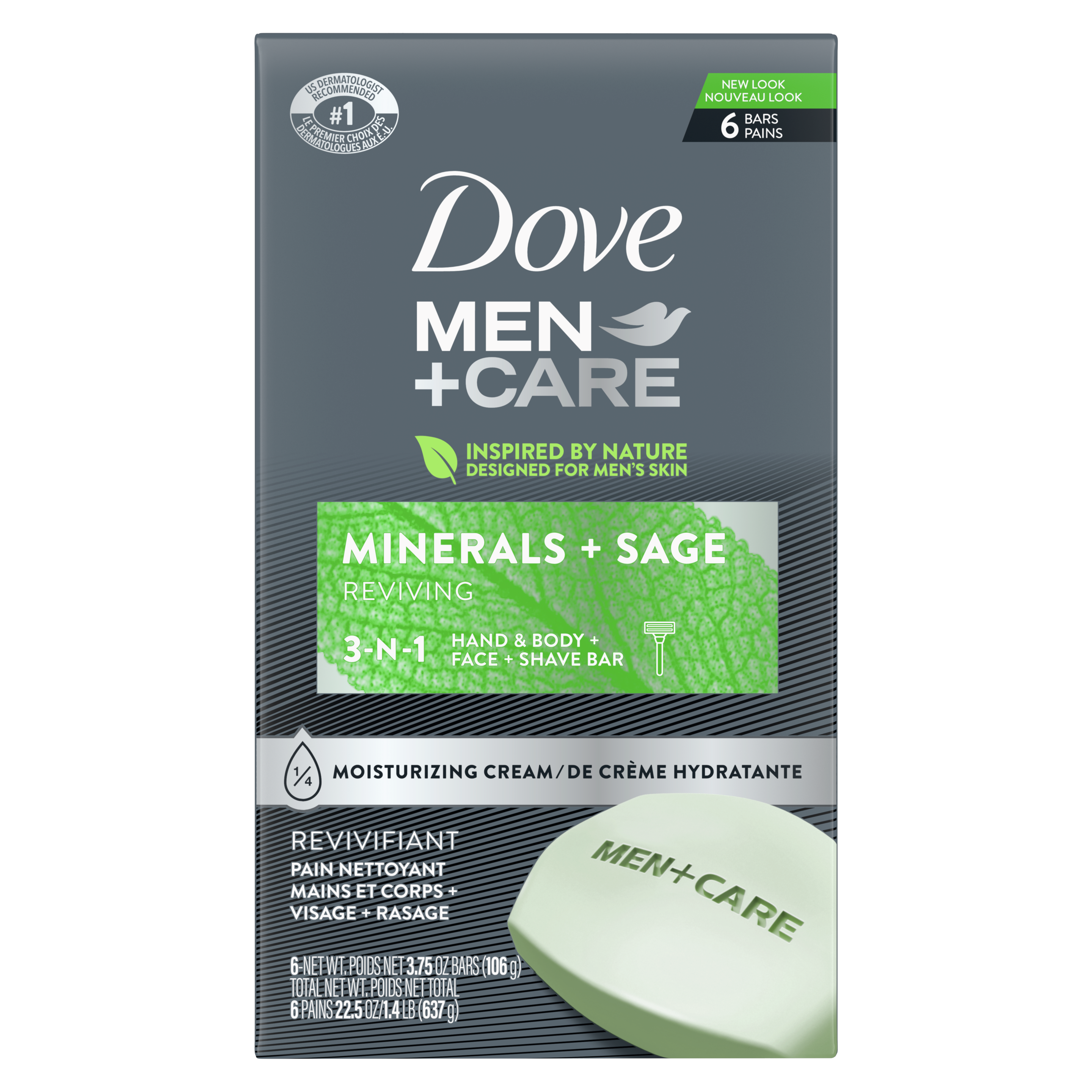 Dove Men+Care Minerals + Sage Bar 3.75oz 6pk