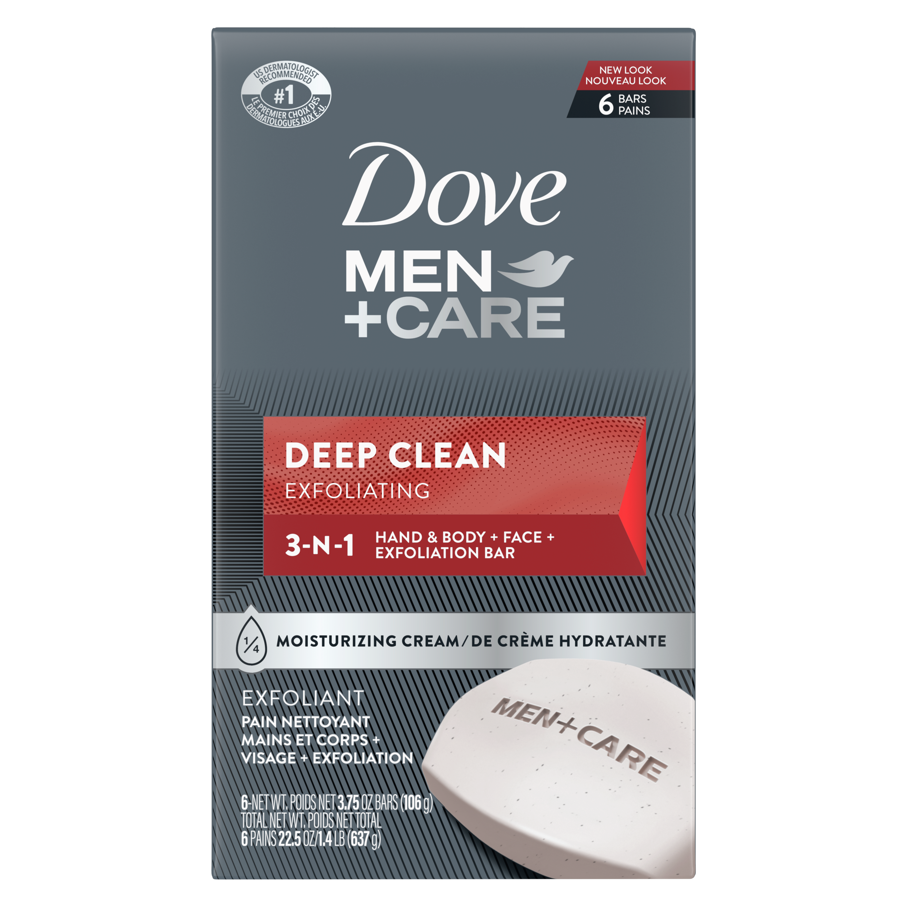 Dove Men+Care Deep Clean Body and Face Bar 3.7oz 6pk