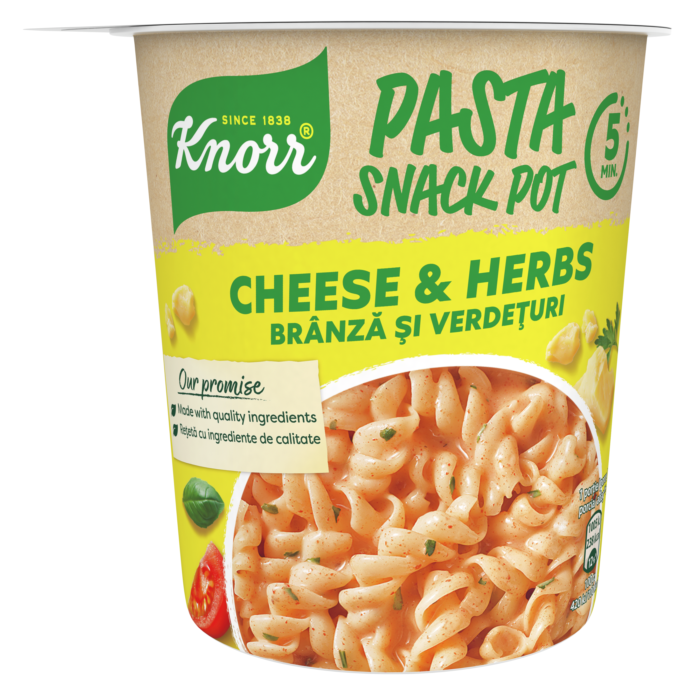 Knorr Snack tészta Sajtos-zöldfűszeres szósszal 50 packshot
