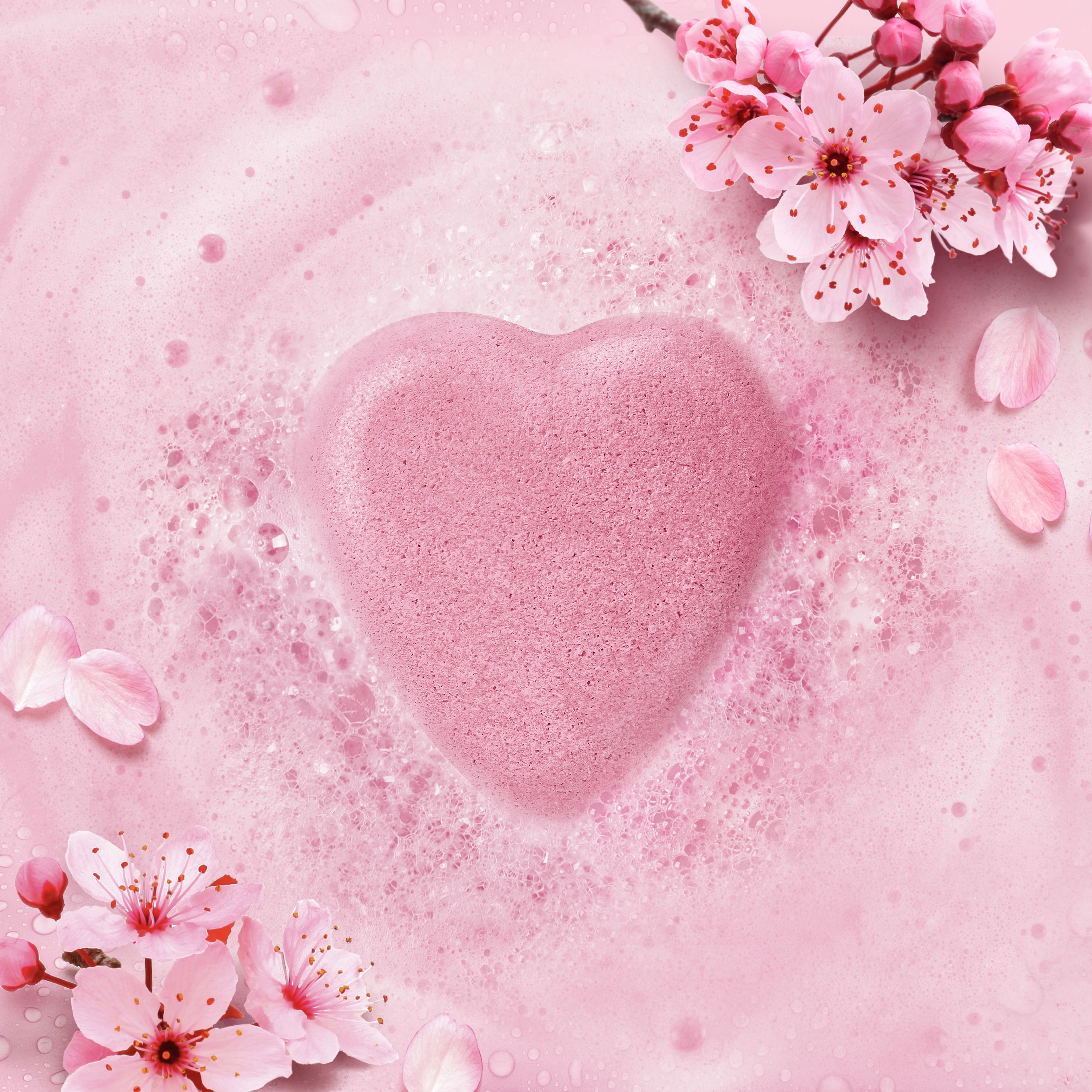Texture Shot Love Beauty Planet Cherry Blossom & Tea Rose Bath Bomb