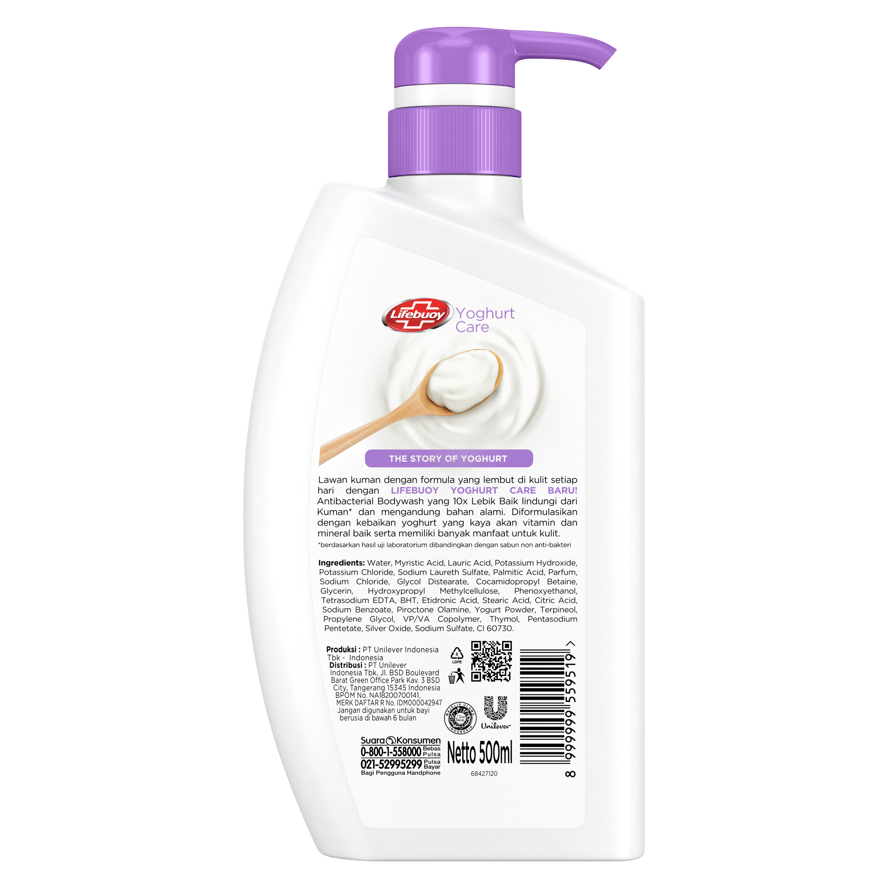 LIFEBUOY  SABUN MANDI CAIR ANTISEPTIK YOGHURT CARE  500ML packshot