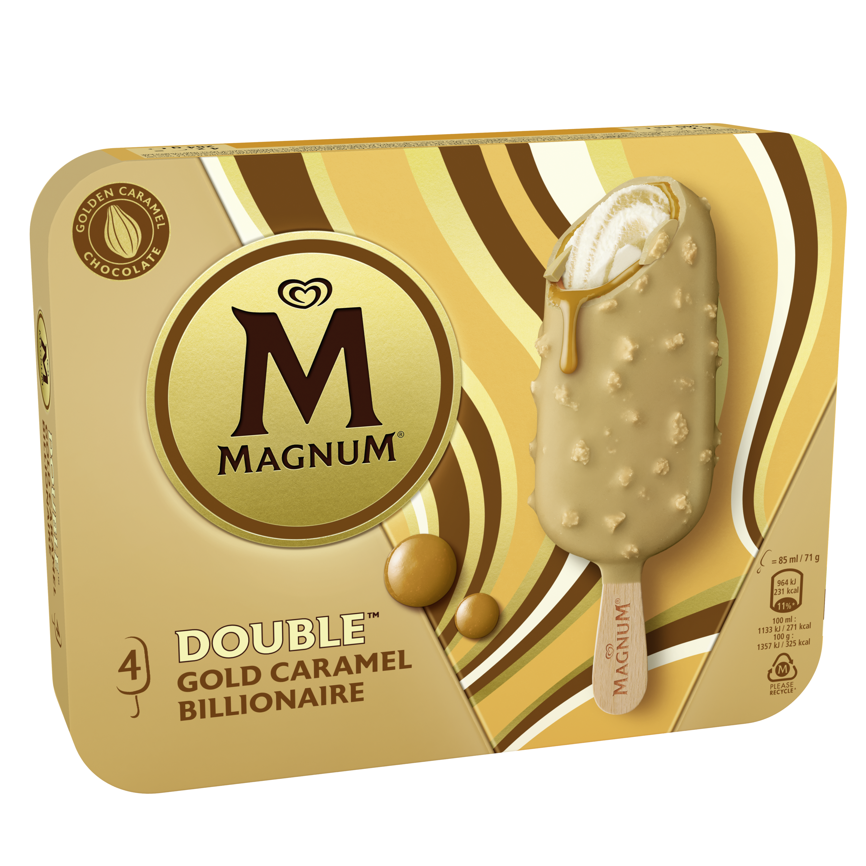 Magnum Monipakkaus Double Gold Caramel Billionaire 4kpl