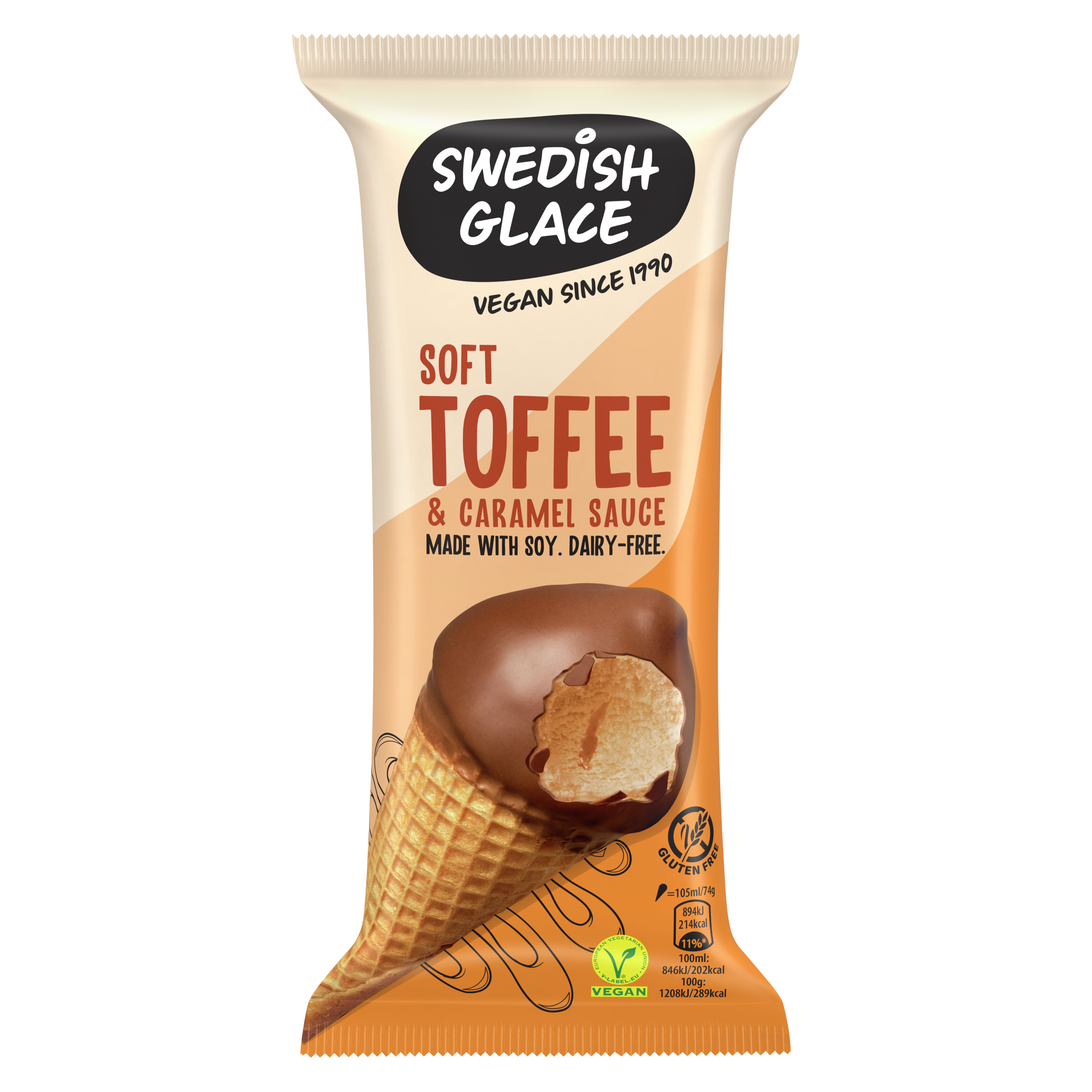 Swedish Glace Soft Toffee & Caramel Cone