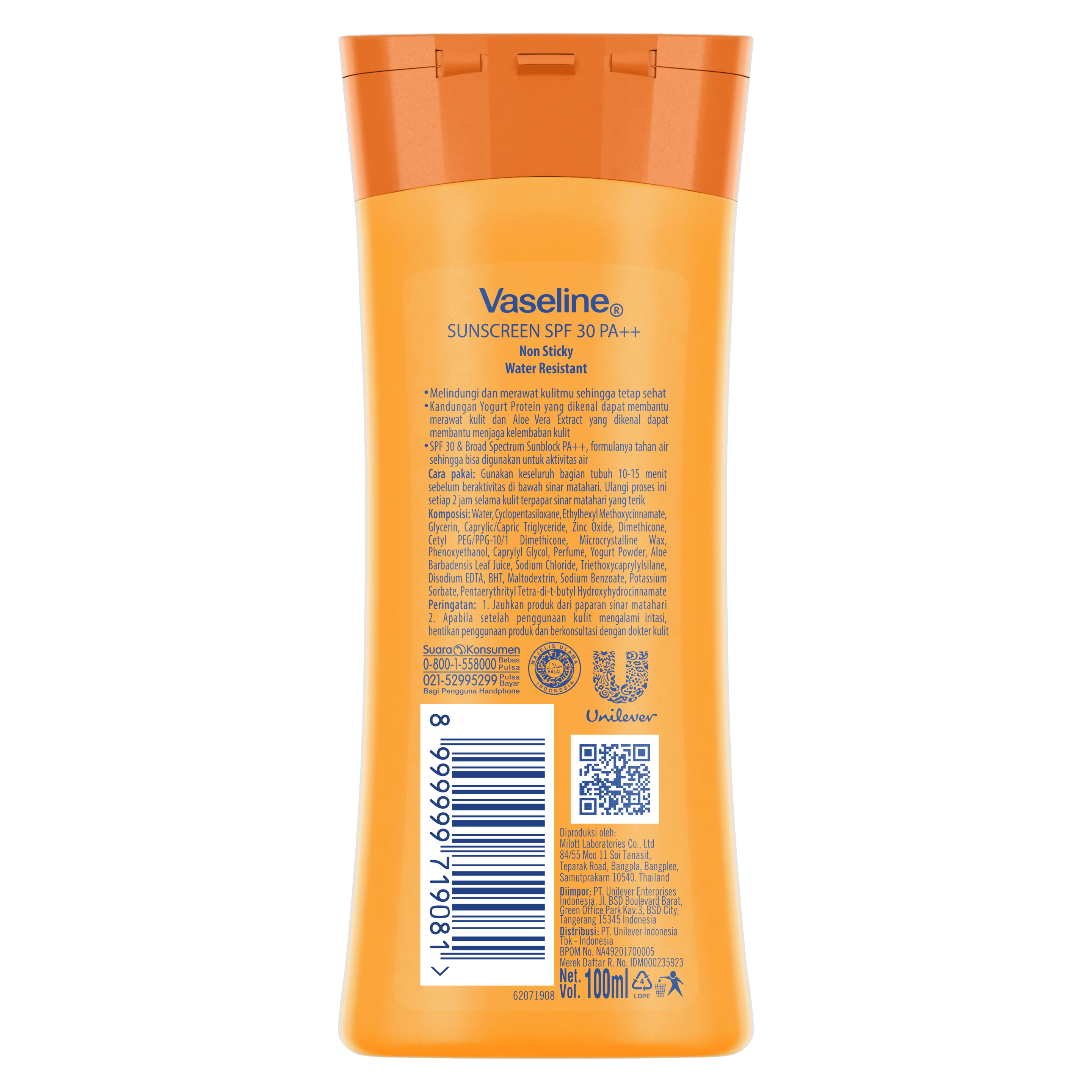 Vaseline® Intensive Care™ Healthy Sunblock Spf30 Lotion 100ml back