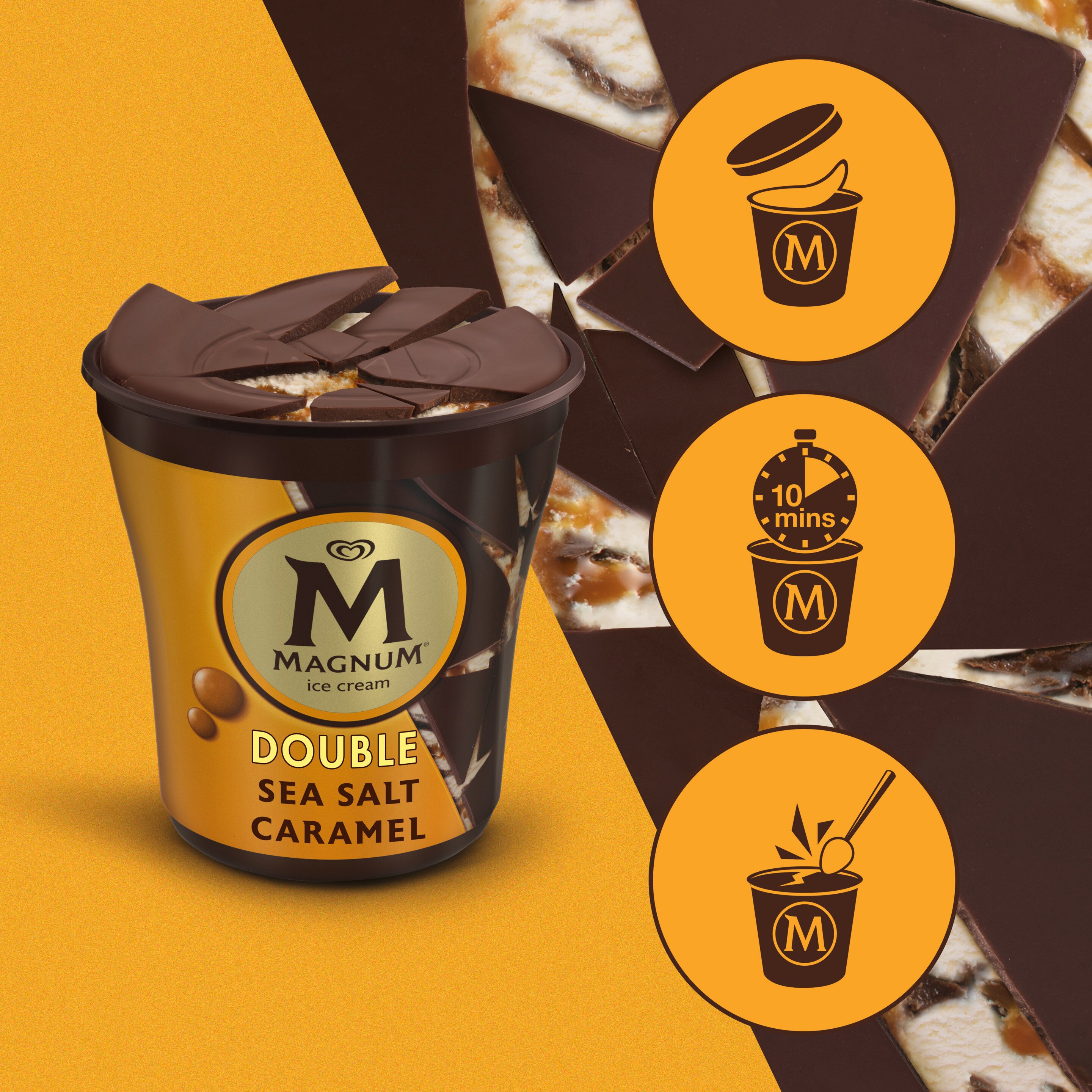 Magnum Double Sea Salt Caramel Vanilla & Caramel Swirl Milk