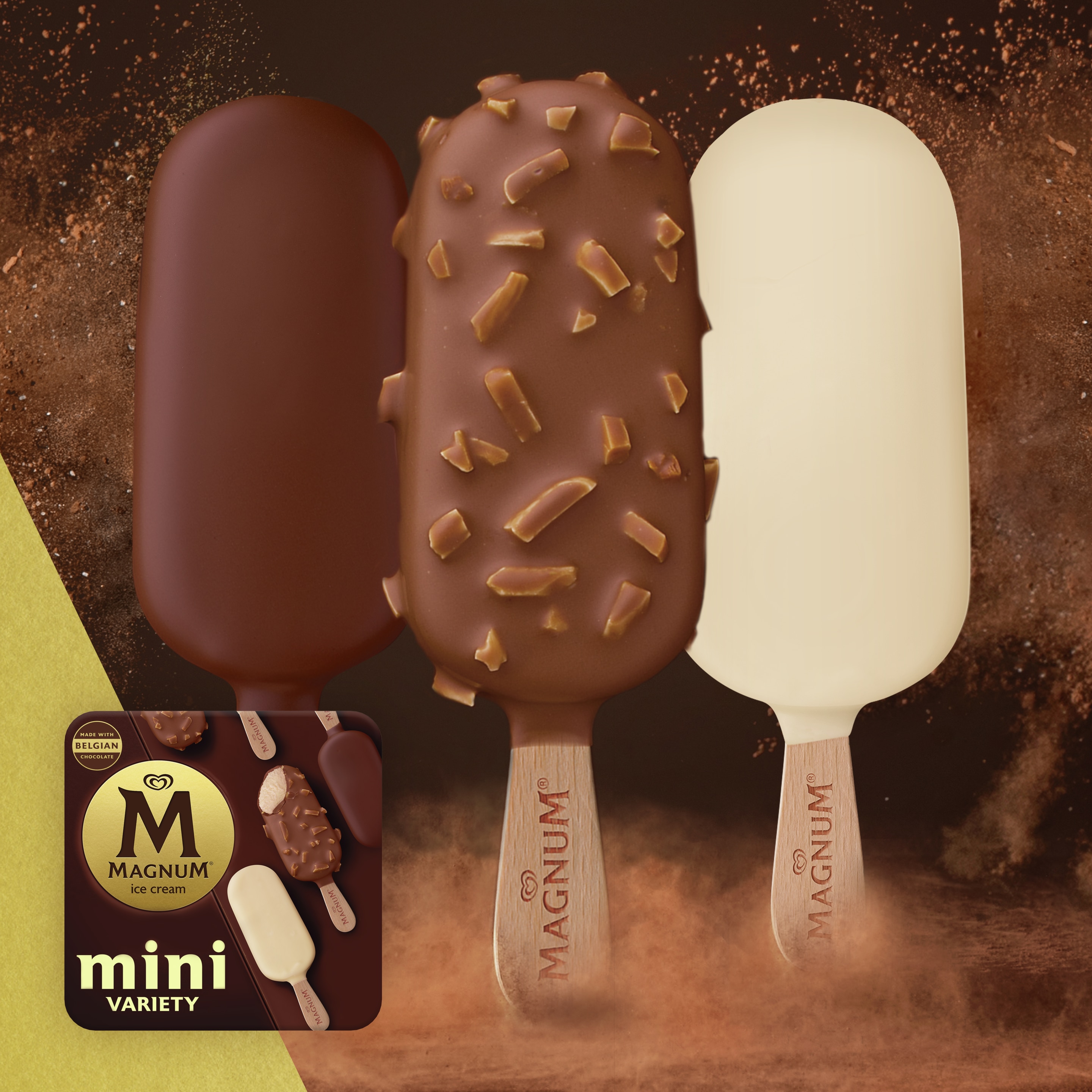 Mini Classic, Almond, and White Ice Cream Bar