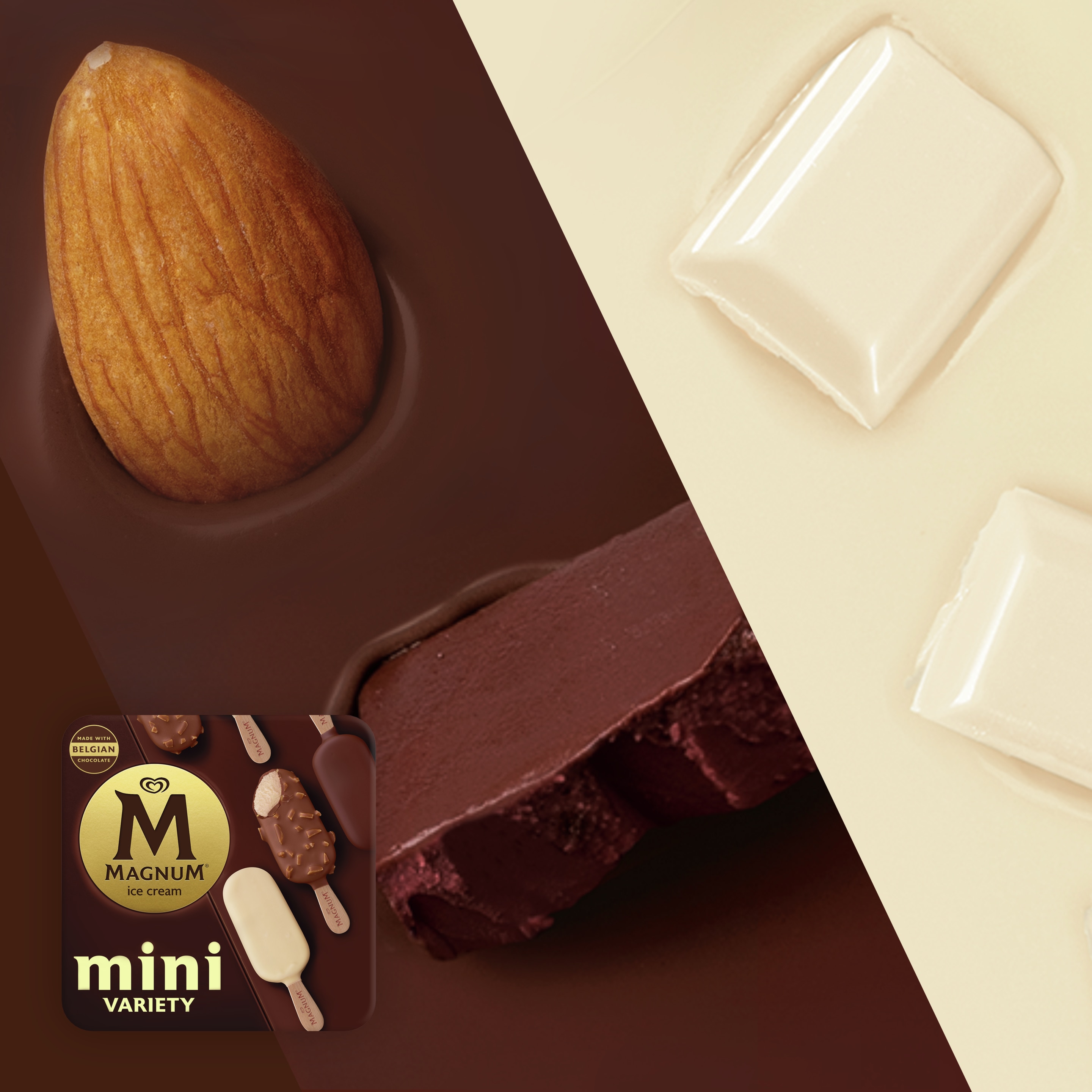 Mini Classic, Almond, and White Ice Cream Bar