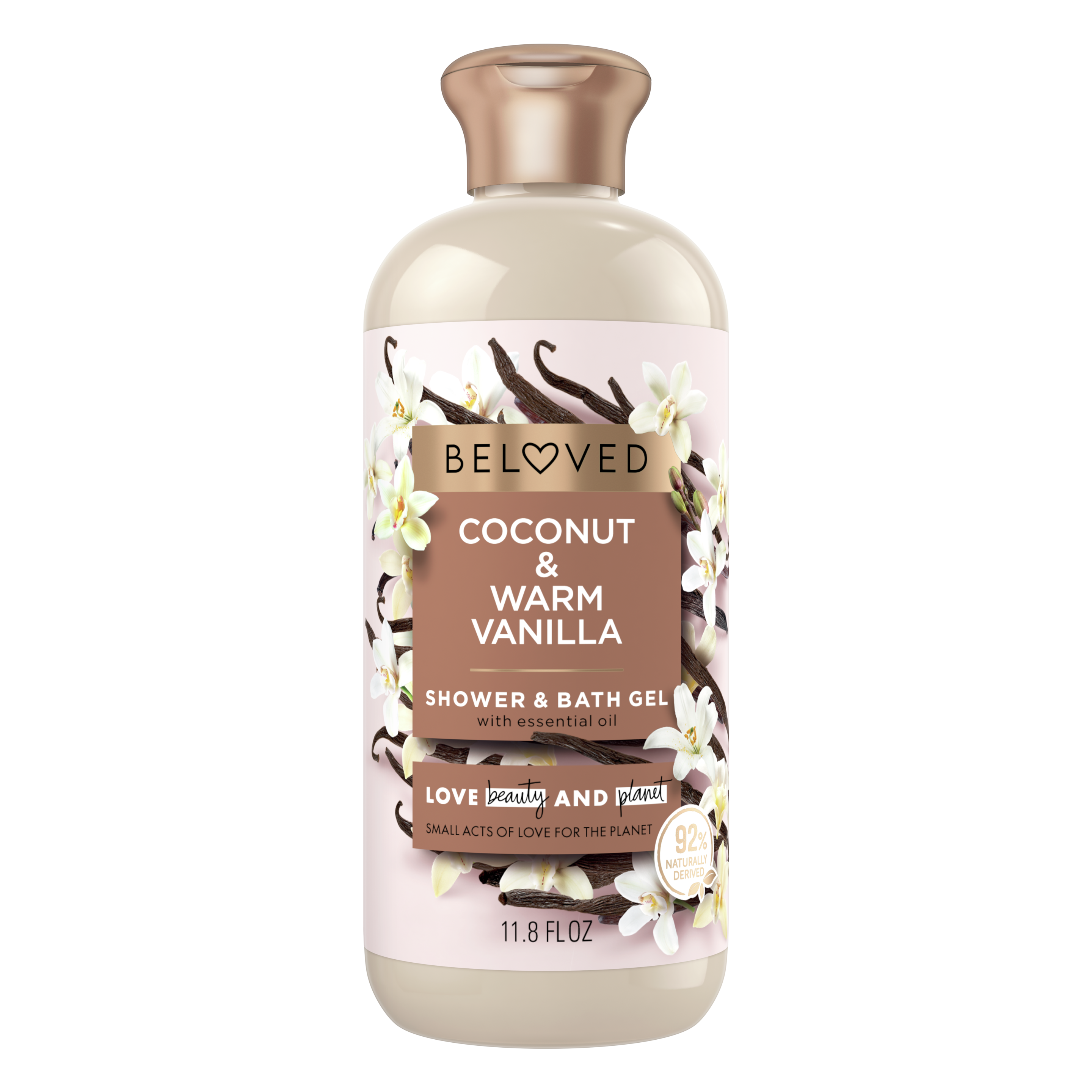 Front of shower and bath gel pack Love Beauty Planet Coconut & Warm Vanilla Shower and Bath Gel